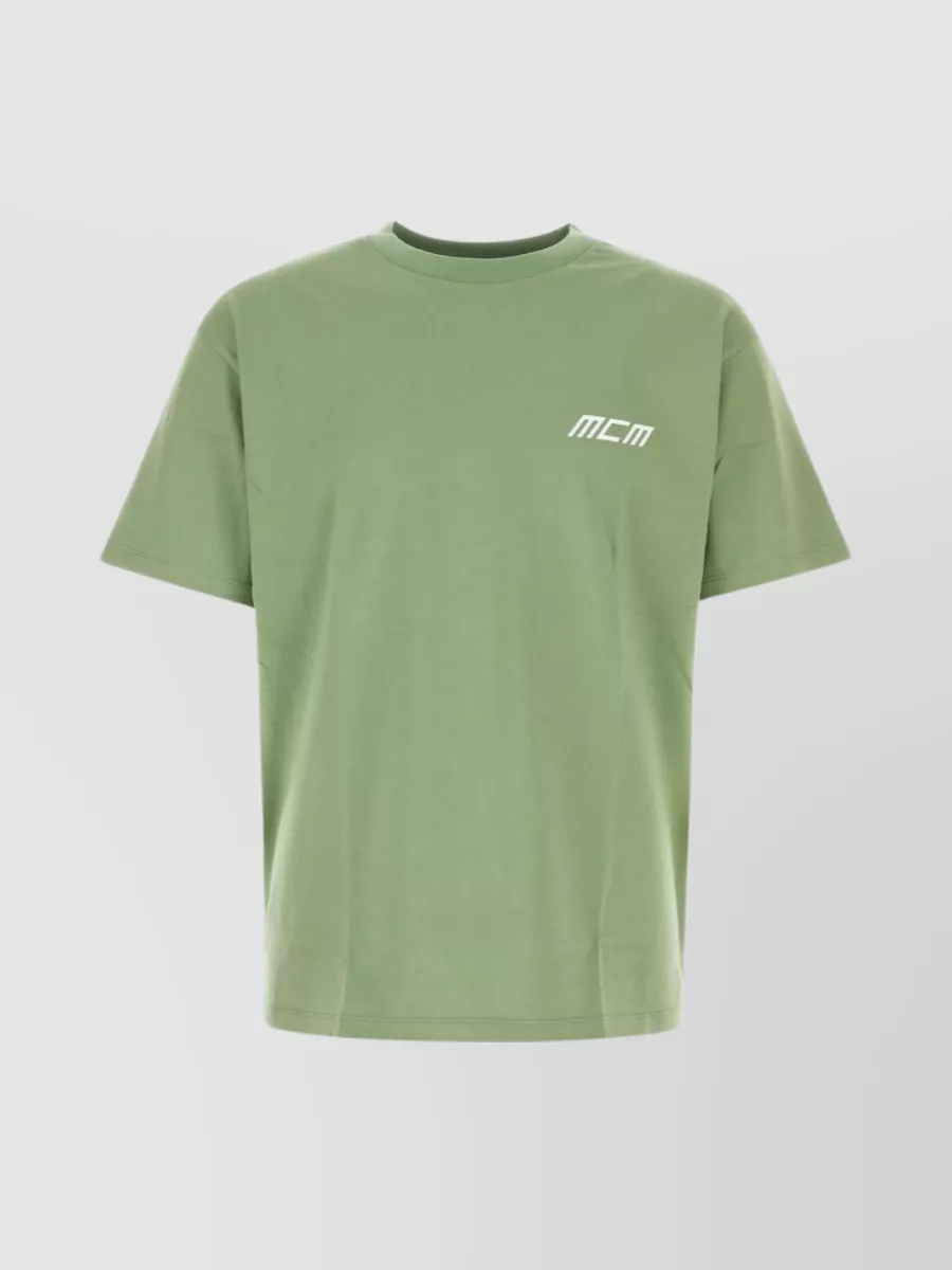 Shop Mcm Motor Print Cotton Oversize T-shirt In Green