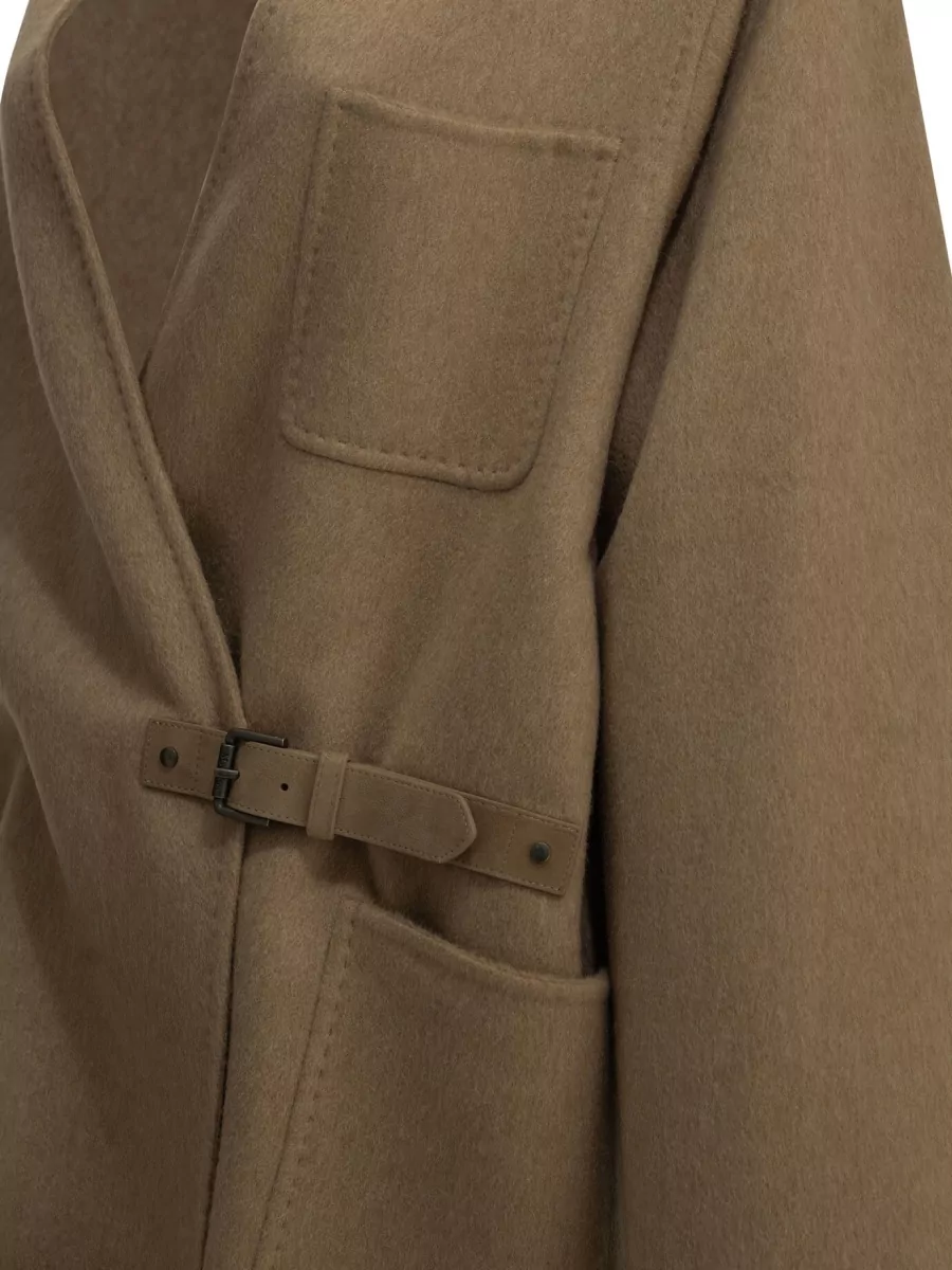 Max Mara Camel Mohair Short Single Breasted Coat