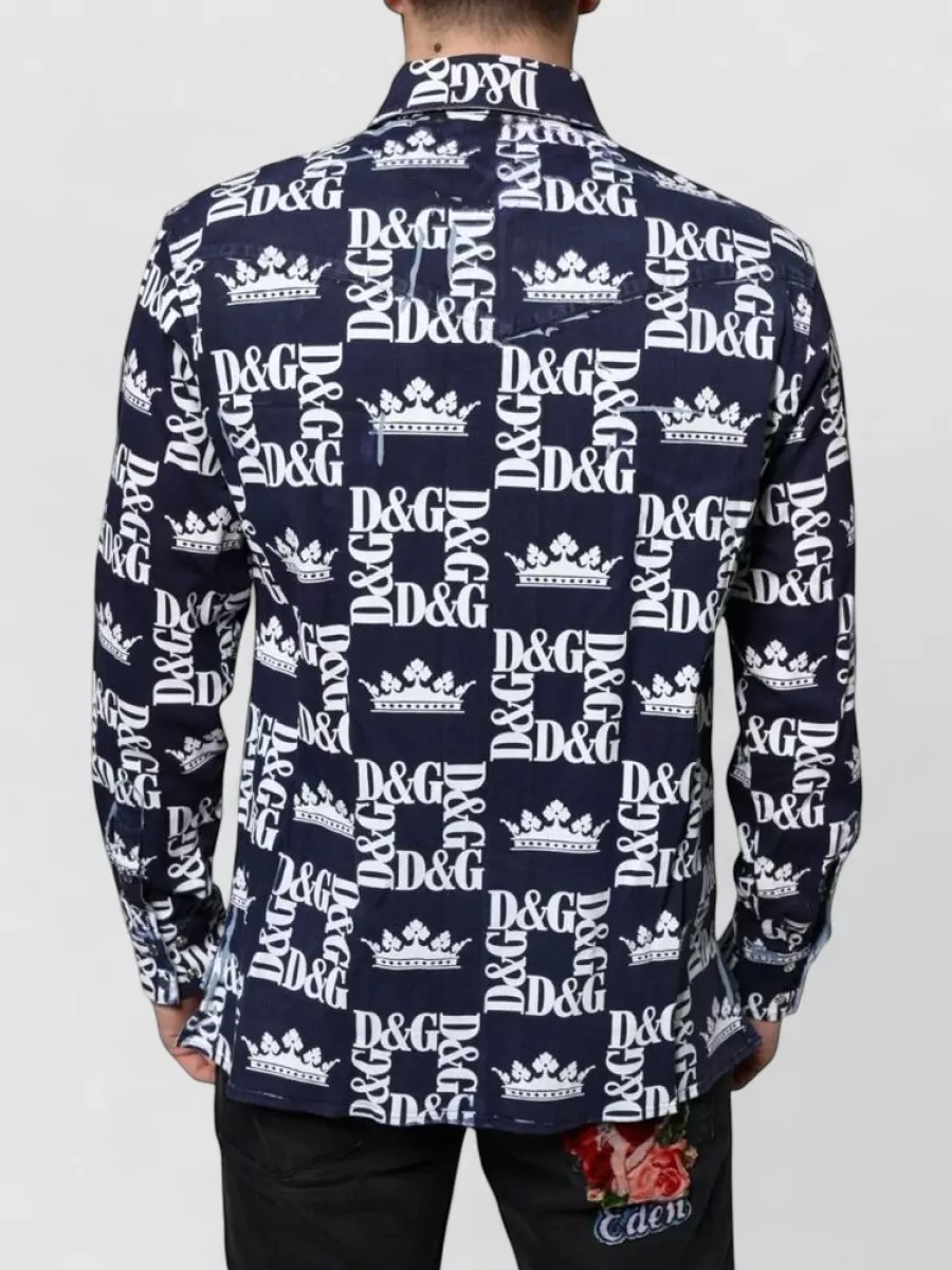 Dolce&Gabbana Logo Print Slim-Fit Shirt