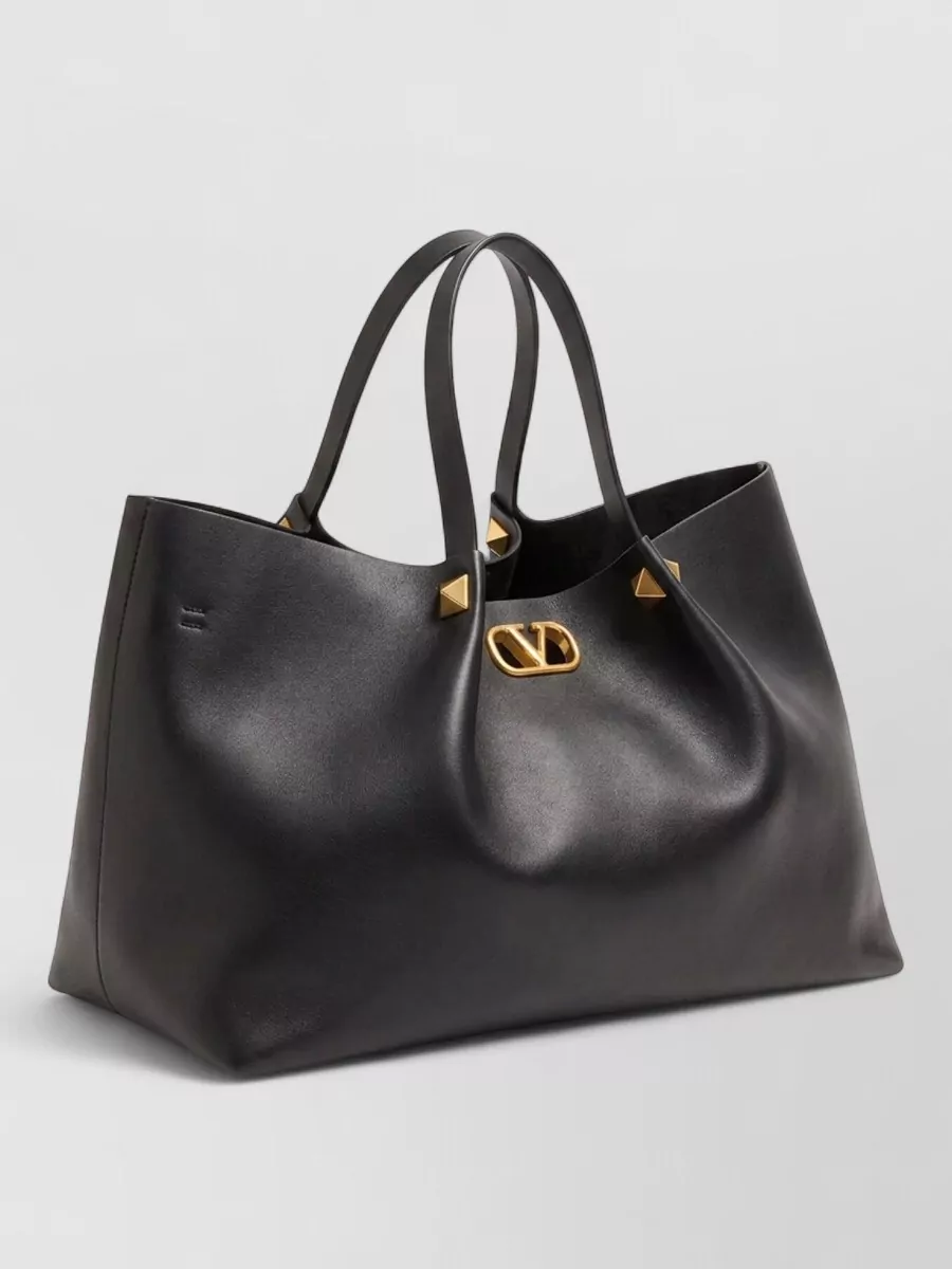 Valentino Garavani Vlogo Signature Large Leather Tote Bag