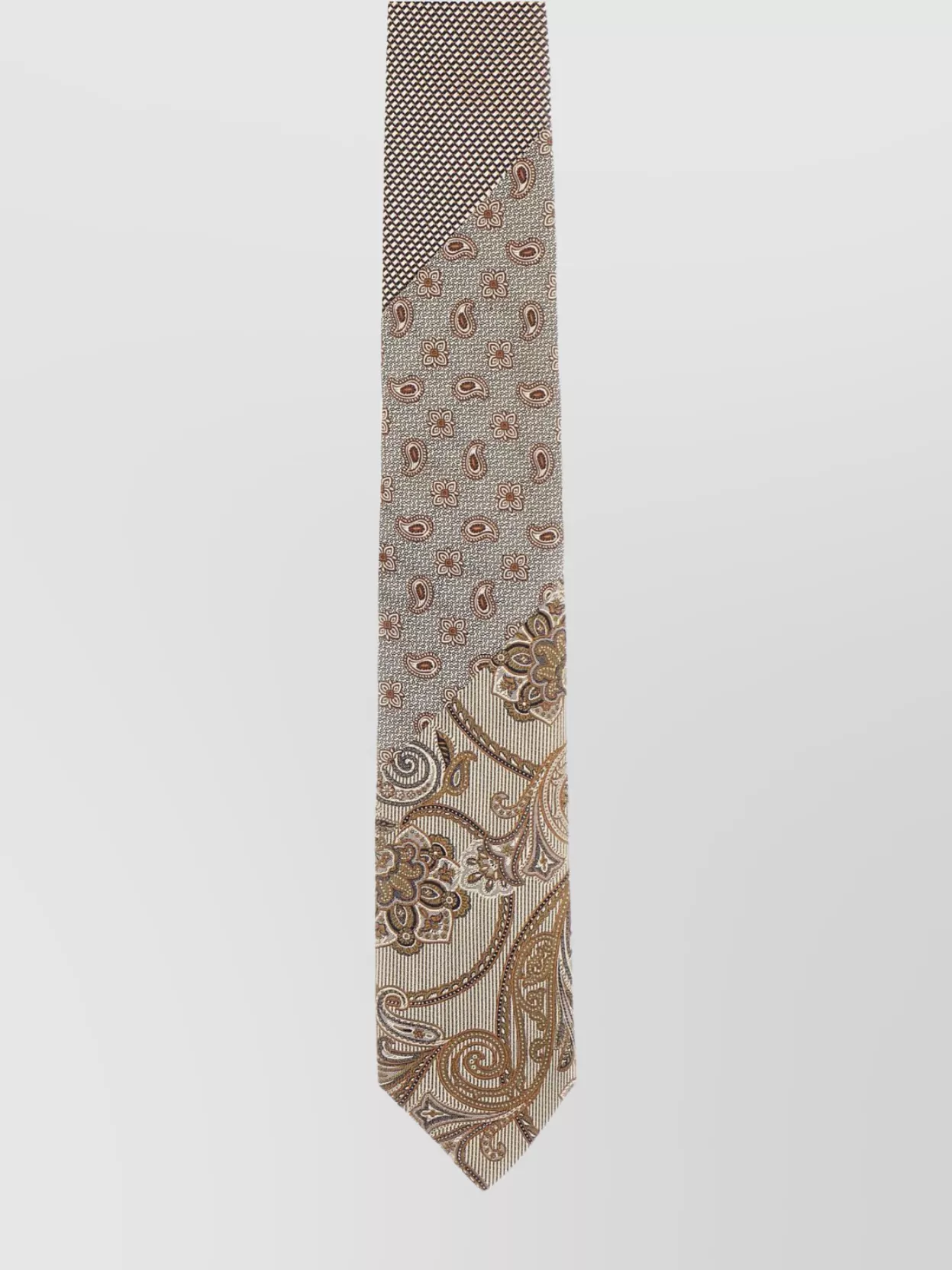 Etro Silk Tie With Embroidered Mixed Patterns