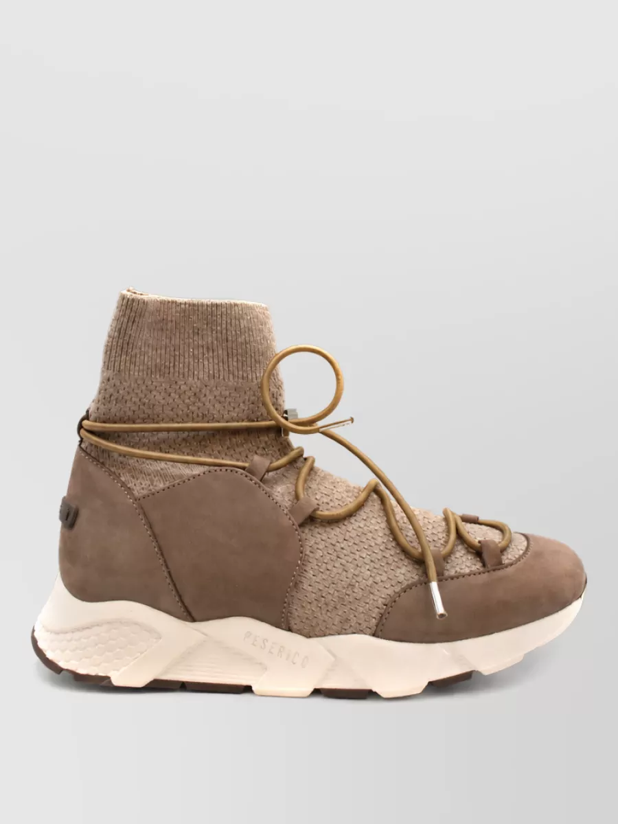 Peserico Leather High-Top Sneakers