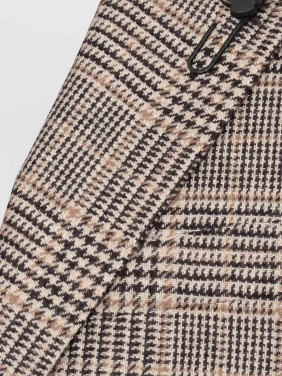 Lardini Prince Of Wales Wool Cashmere Single-Breasted Suit Jacket