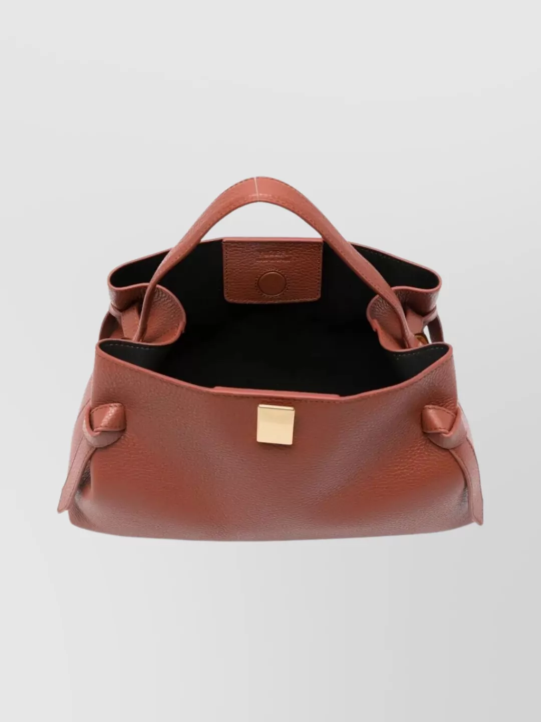 Yuzefi Tote Bag With Knot And Textured Finish In Brown