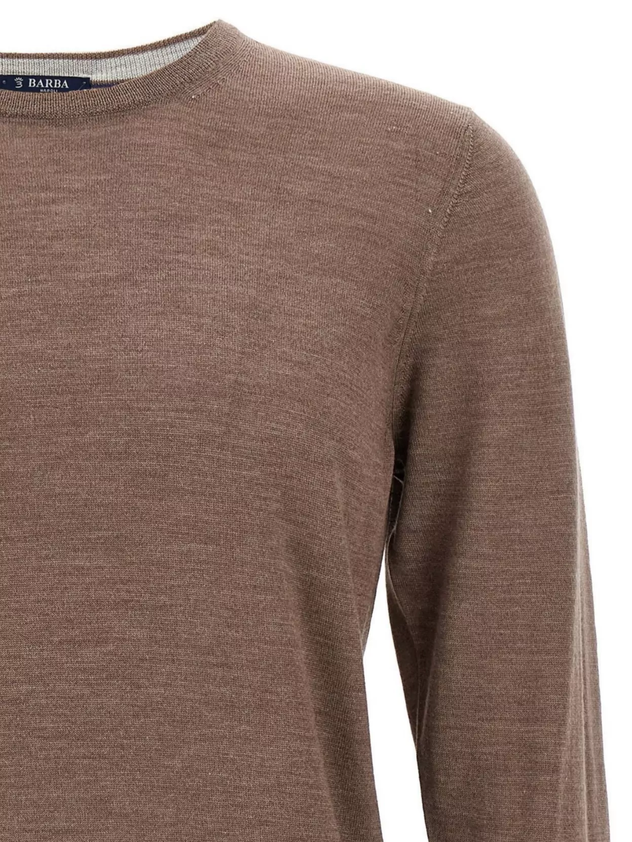 Barba Crew Neck Sweater With Ribbed Cuffs