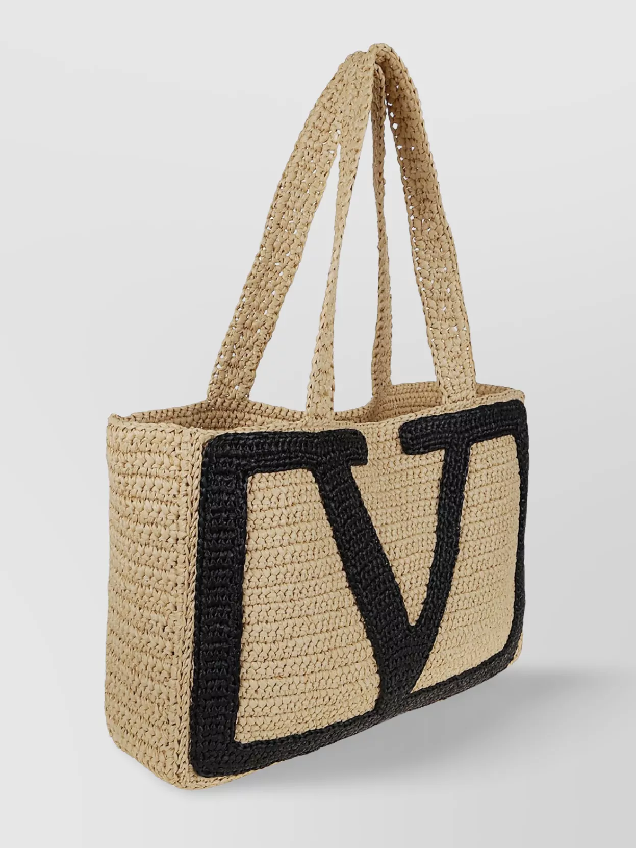 Valentino Garavani Large Tote Crochet Rafia Superstar Viva