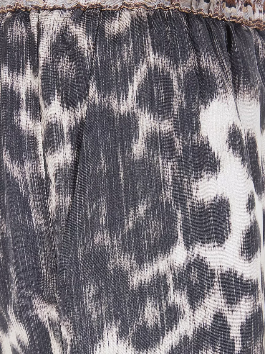 Pierre Louise Mascia Cialda Trousers Animal Motif Wide Leg Contrast In Animal Print