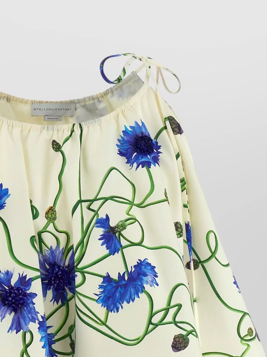 Stella Mccartney Cotton Floral-Print Sleeveless Flared Top