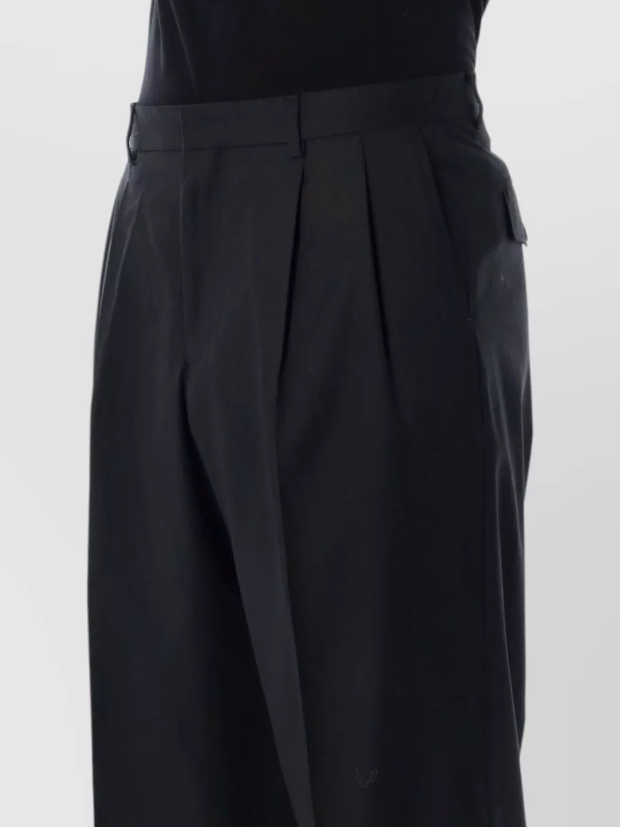 Sunflower wool wide-leg pleated tailored trousers