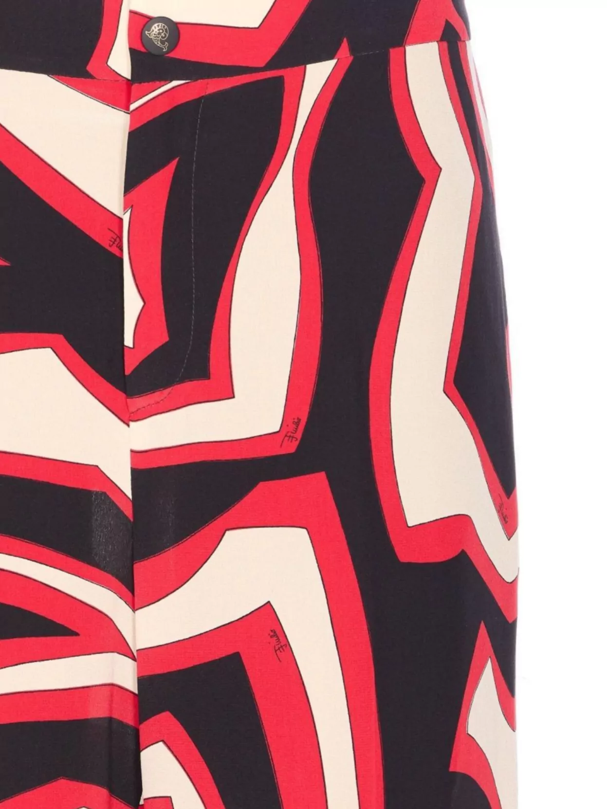 Pucci Multicolor Straight Leg Trousers And Pockets