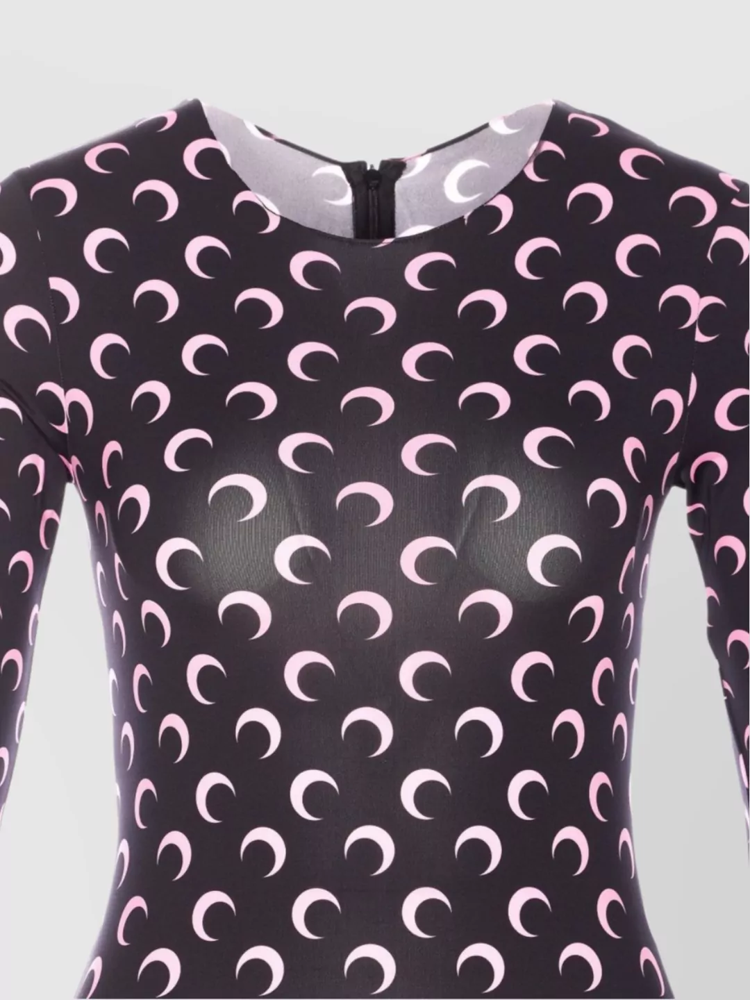 Marine Serre Moon Print Long Sleeve Stretch Dress