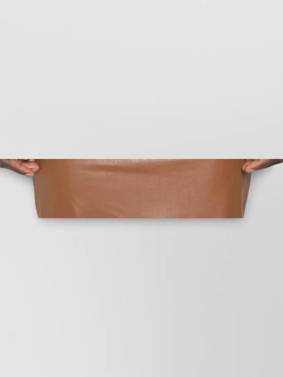 Elisabetta Franchi Faux-Leather Gathered Midi Pencil Skirt