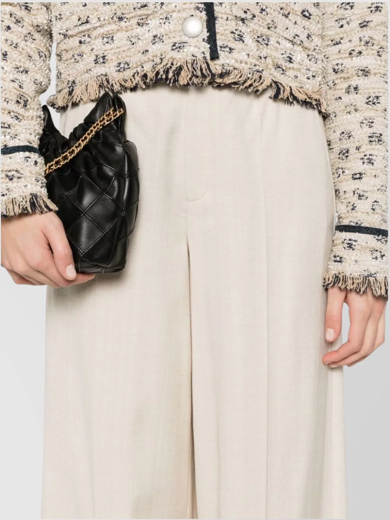 Shop Forte Forte Trousers Wide-leg Pleated Front