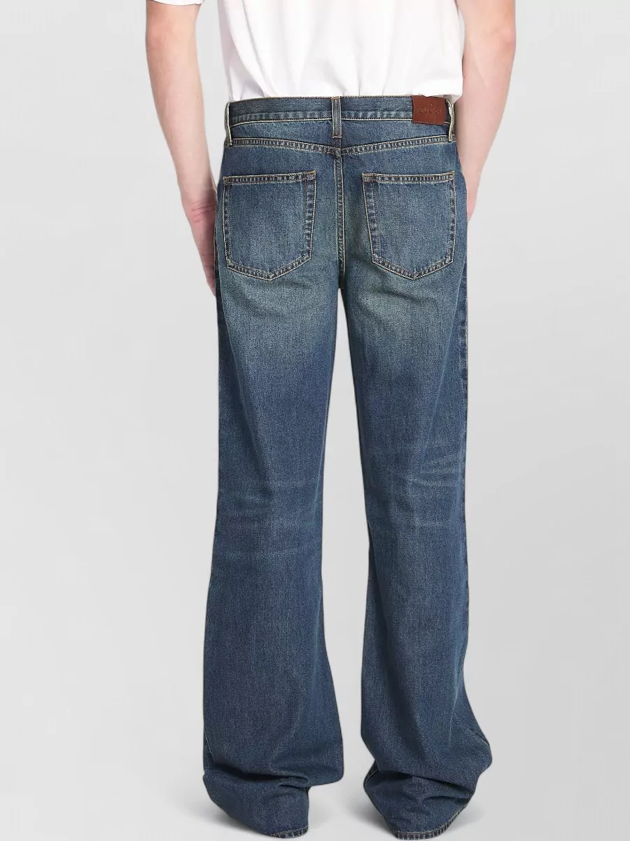 Gucci Low Rise Flared Denim Trousers Wide Leg