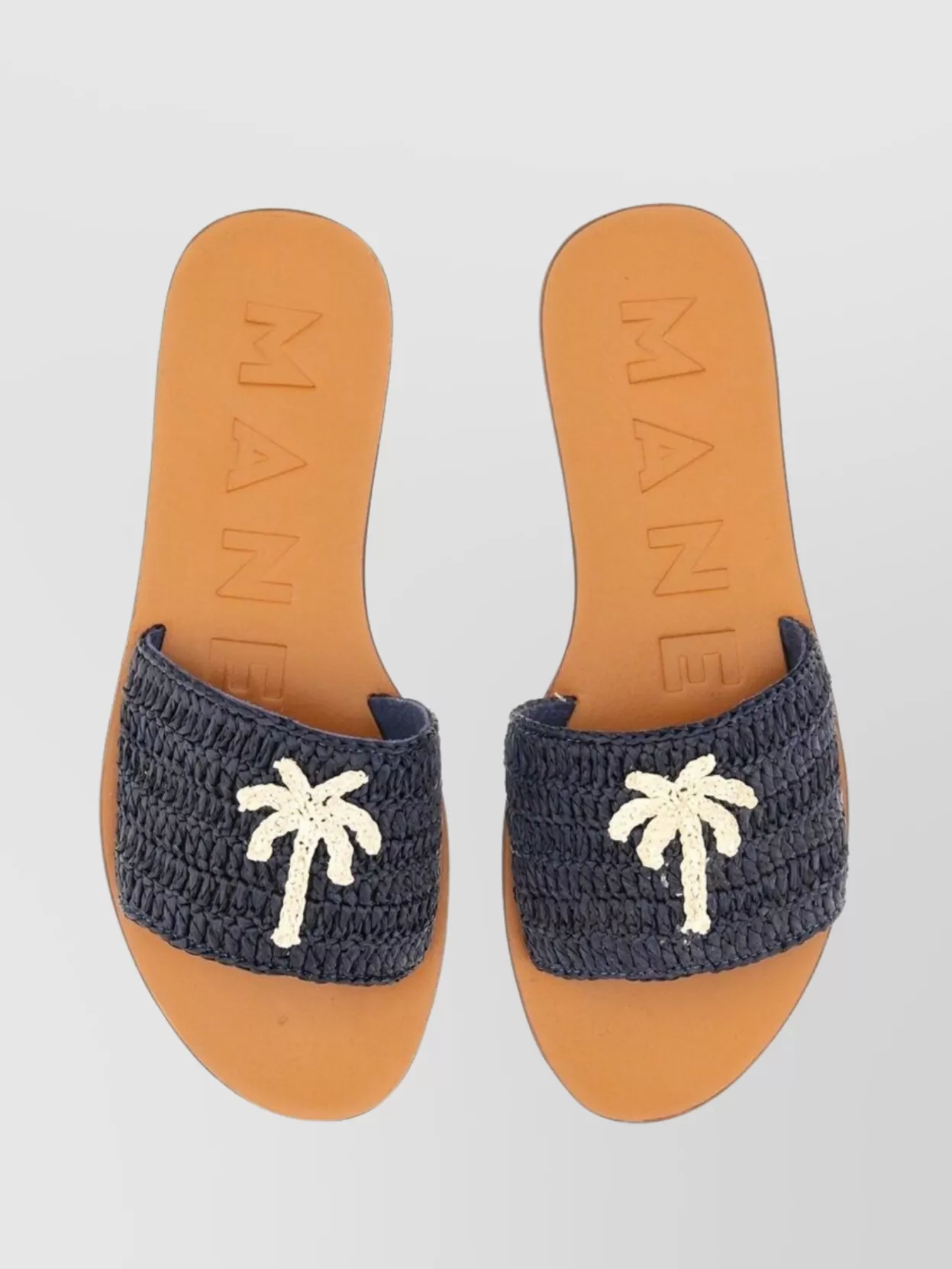 Manebi Embroidered Open Toe Flat Sole Sandals