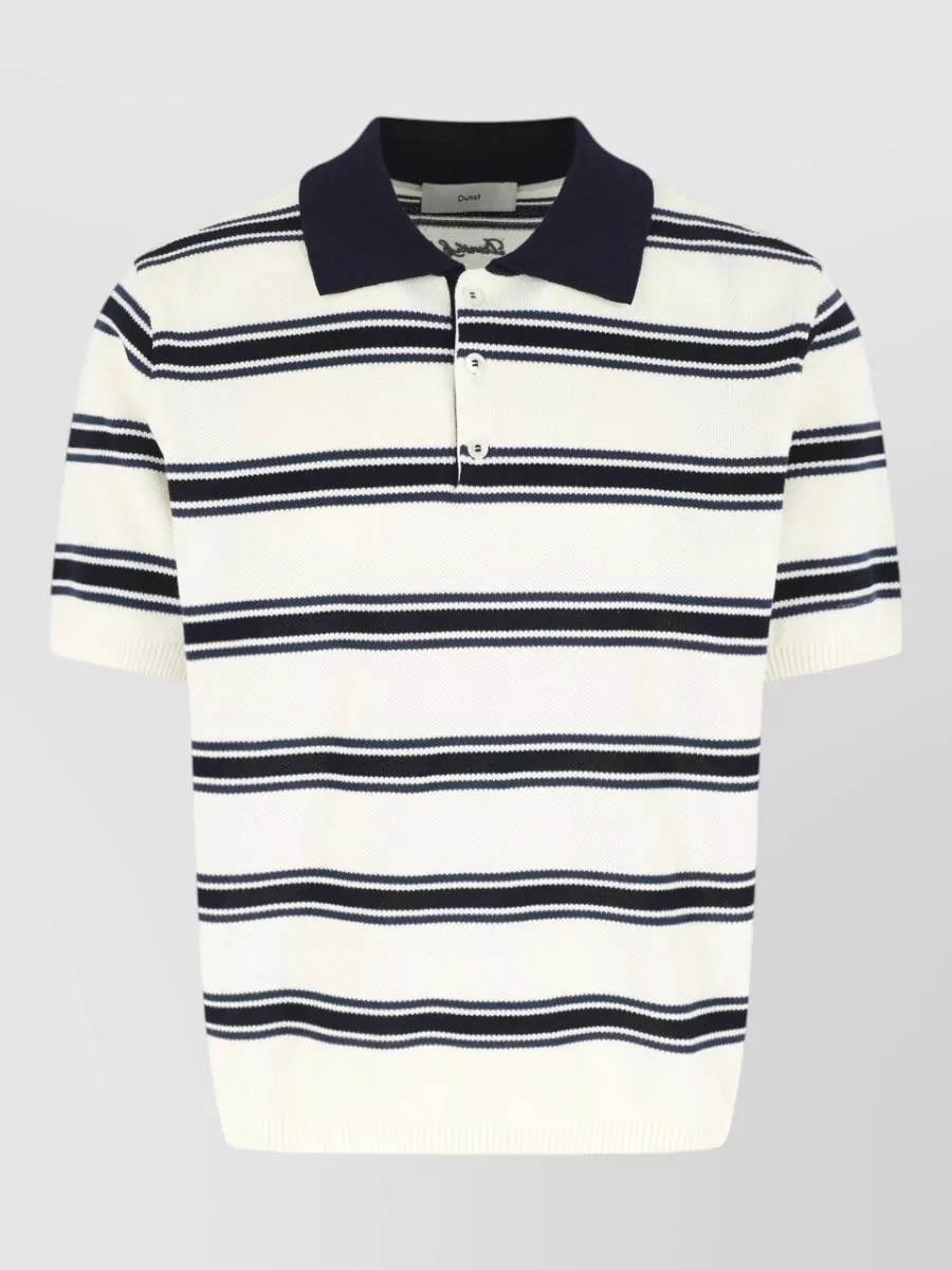 Dunst striped cotton short-sleeve polo shirt