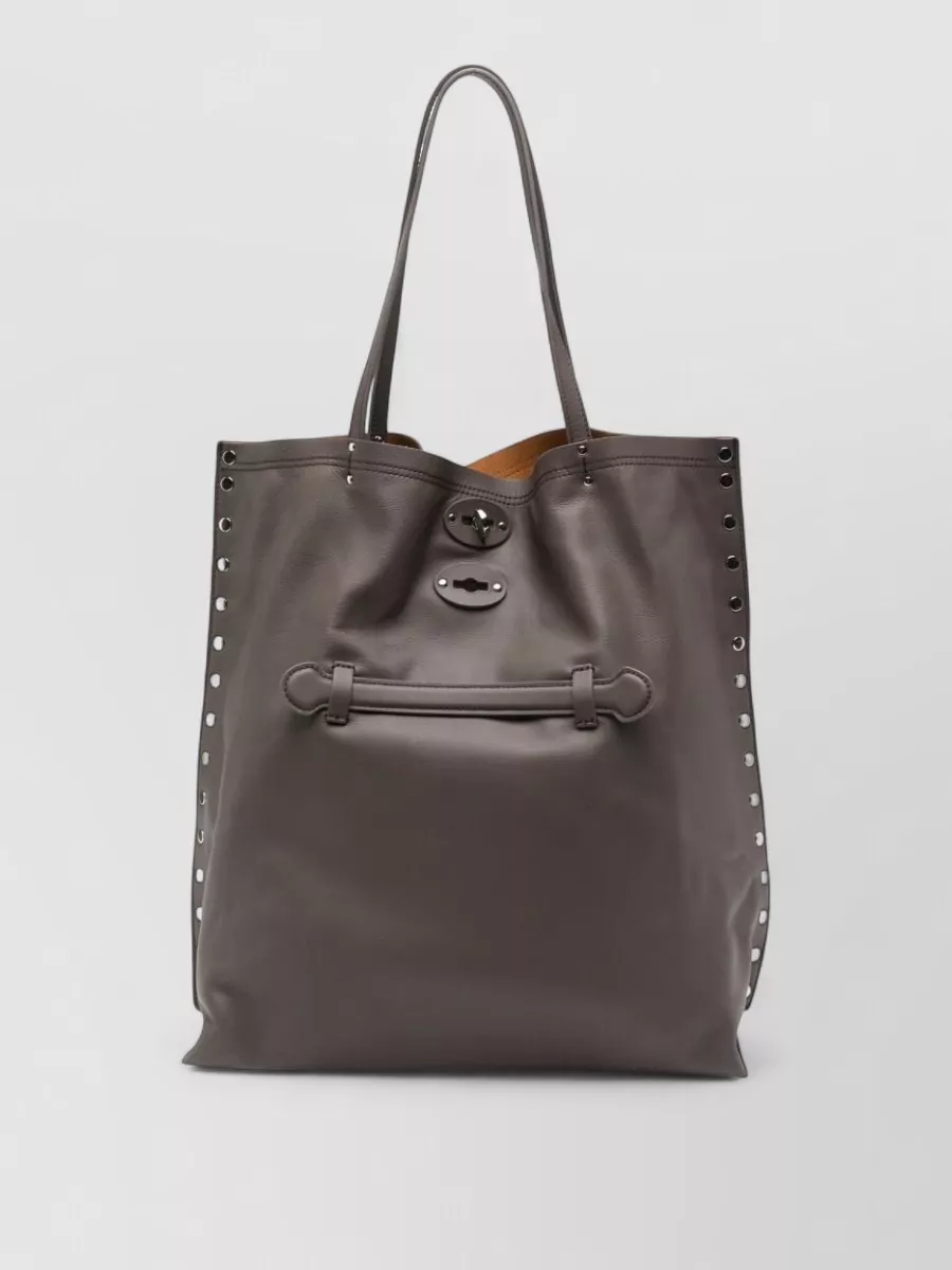 Zanellato Leather Studded Tote Bag