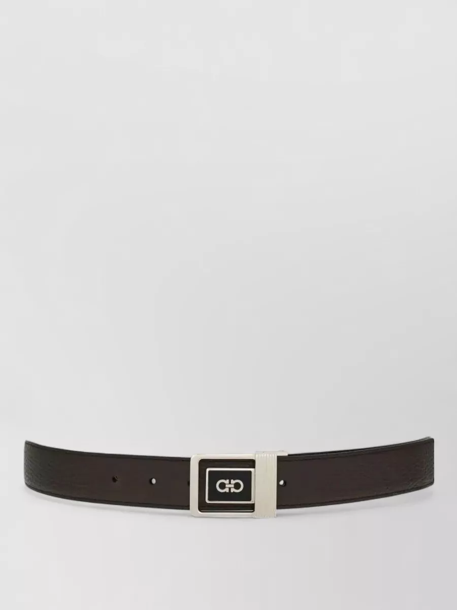 Ferragamo Reversible Leather Belt Square Buckle