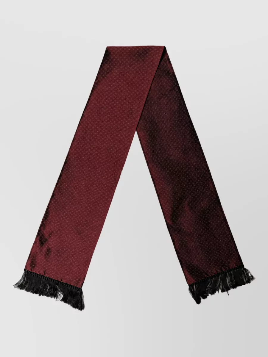 Dolce&Gabbana Silk Dotted Fringed Scarf
