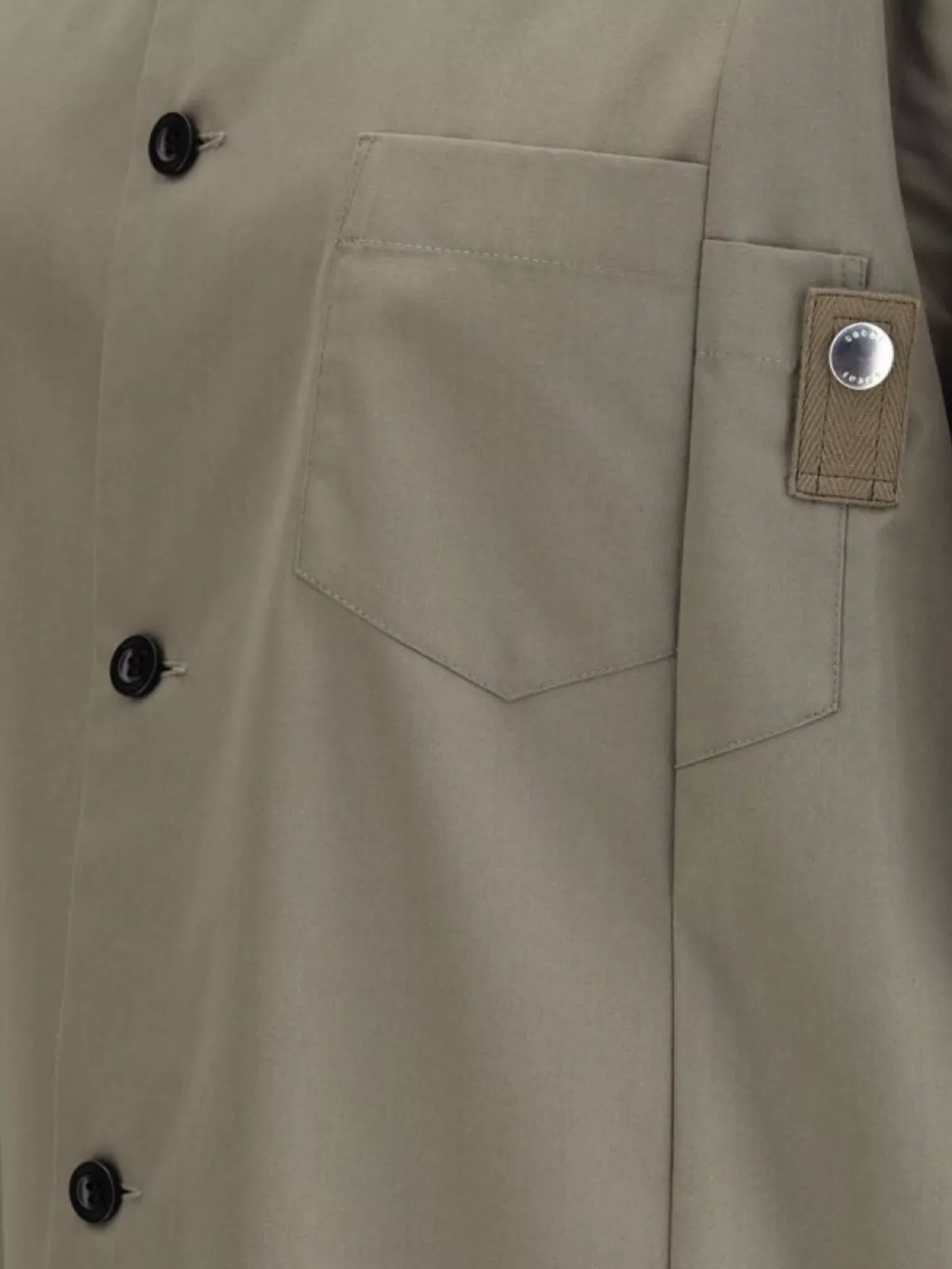 Sacai Double Layer Cotton Shirt With Ribbed Hem