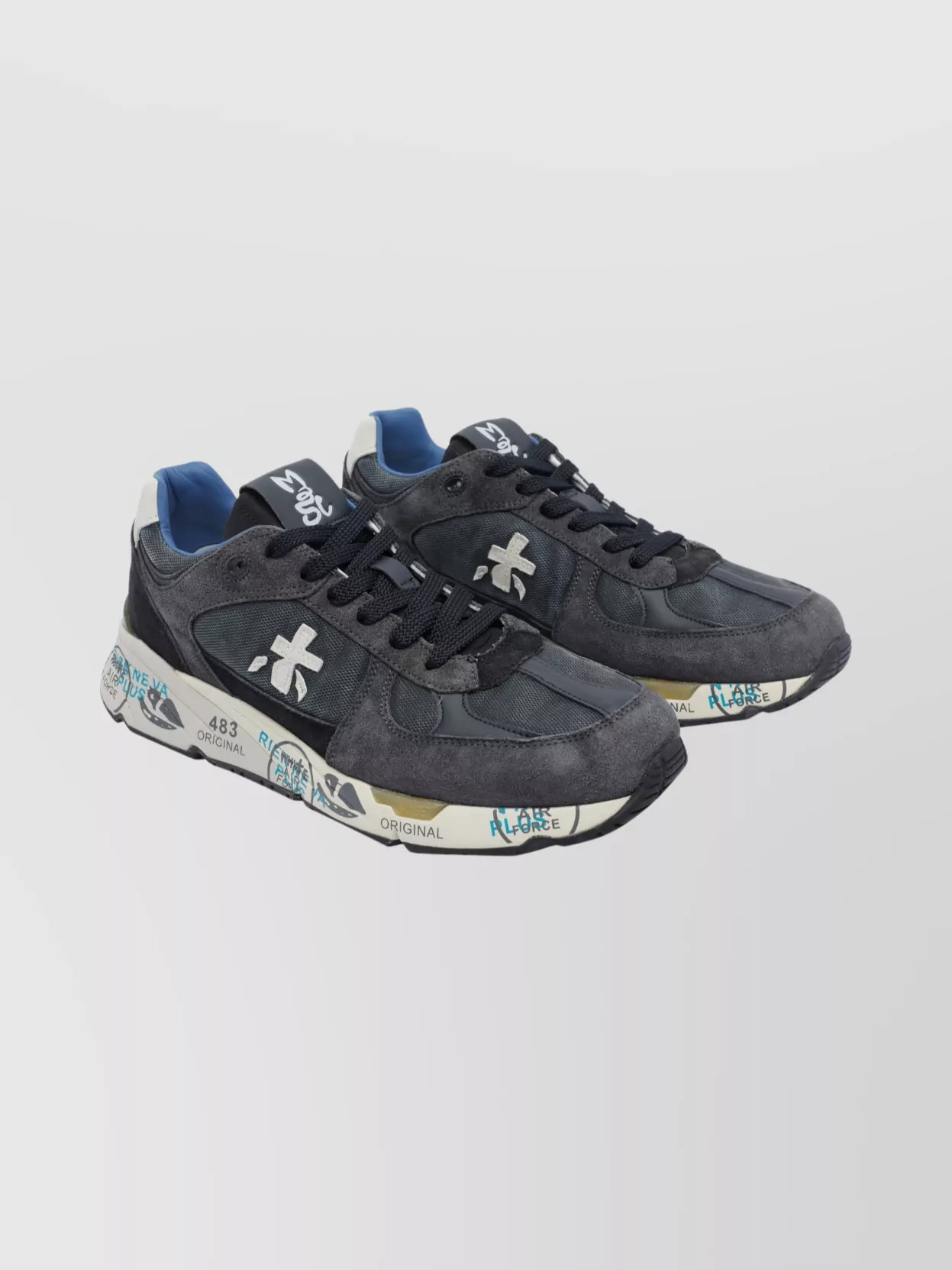 Premiata Casual Low Top Sneakers With Mesh Design