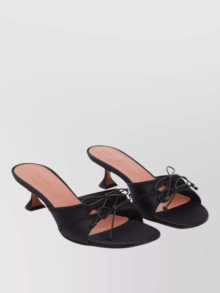 Amina Muaddi Silk Satin Bow Mules