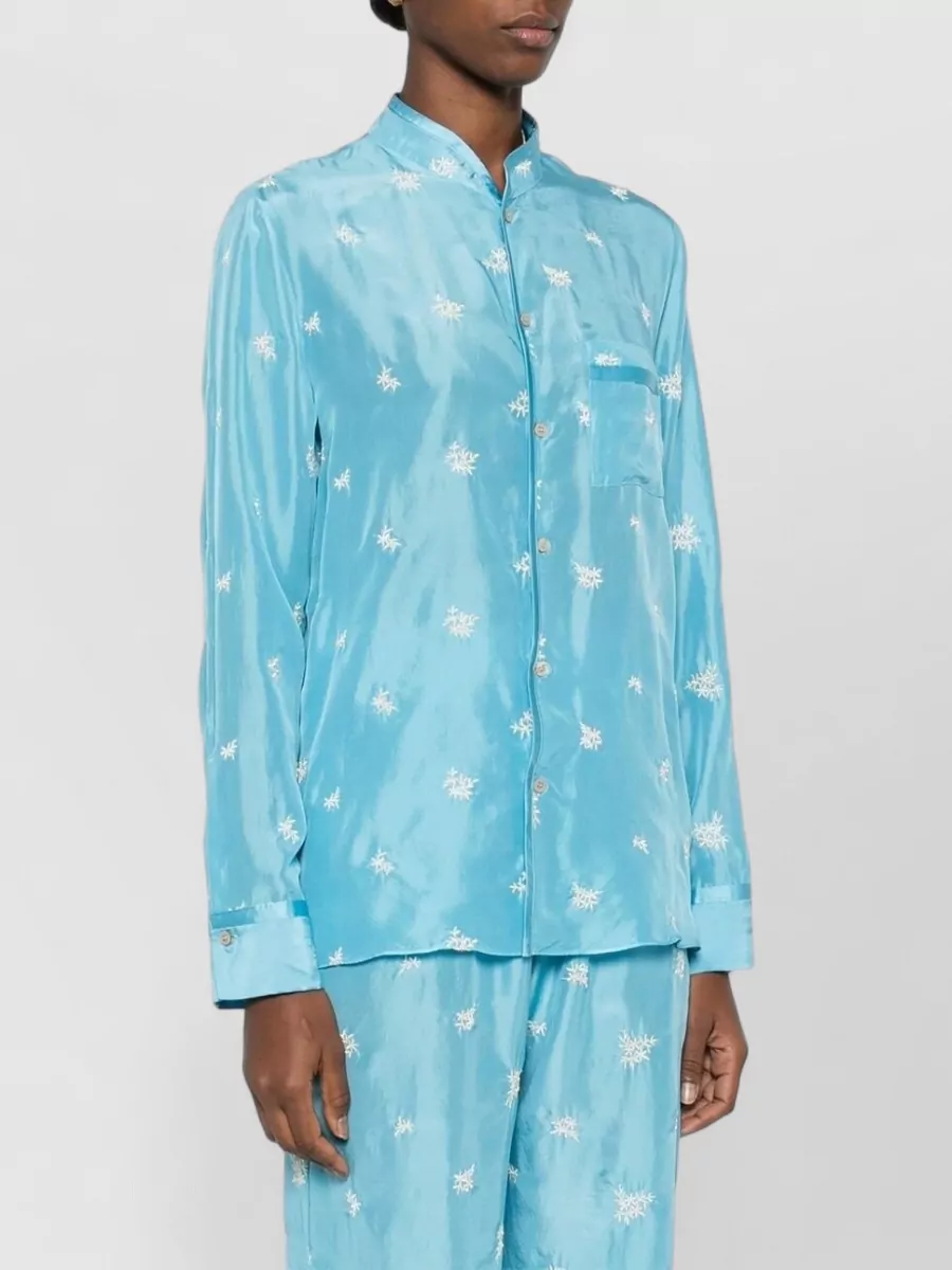 Forte Forte Silk Floral-Print Long-Sleeve Shirt