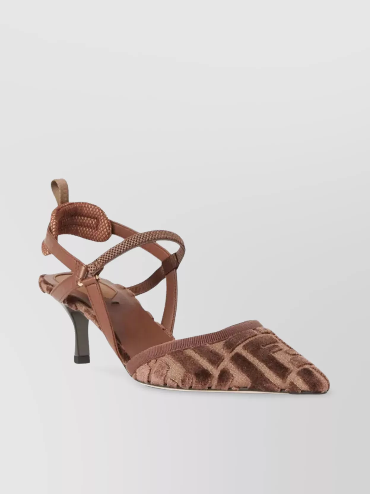 Fendi Pointed Toe Strappy Kitten Heel Pumps