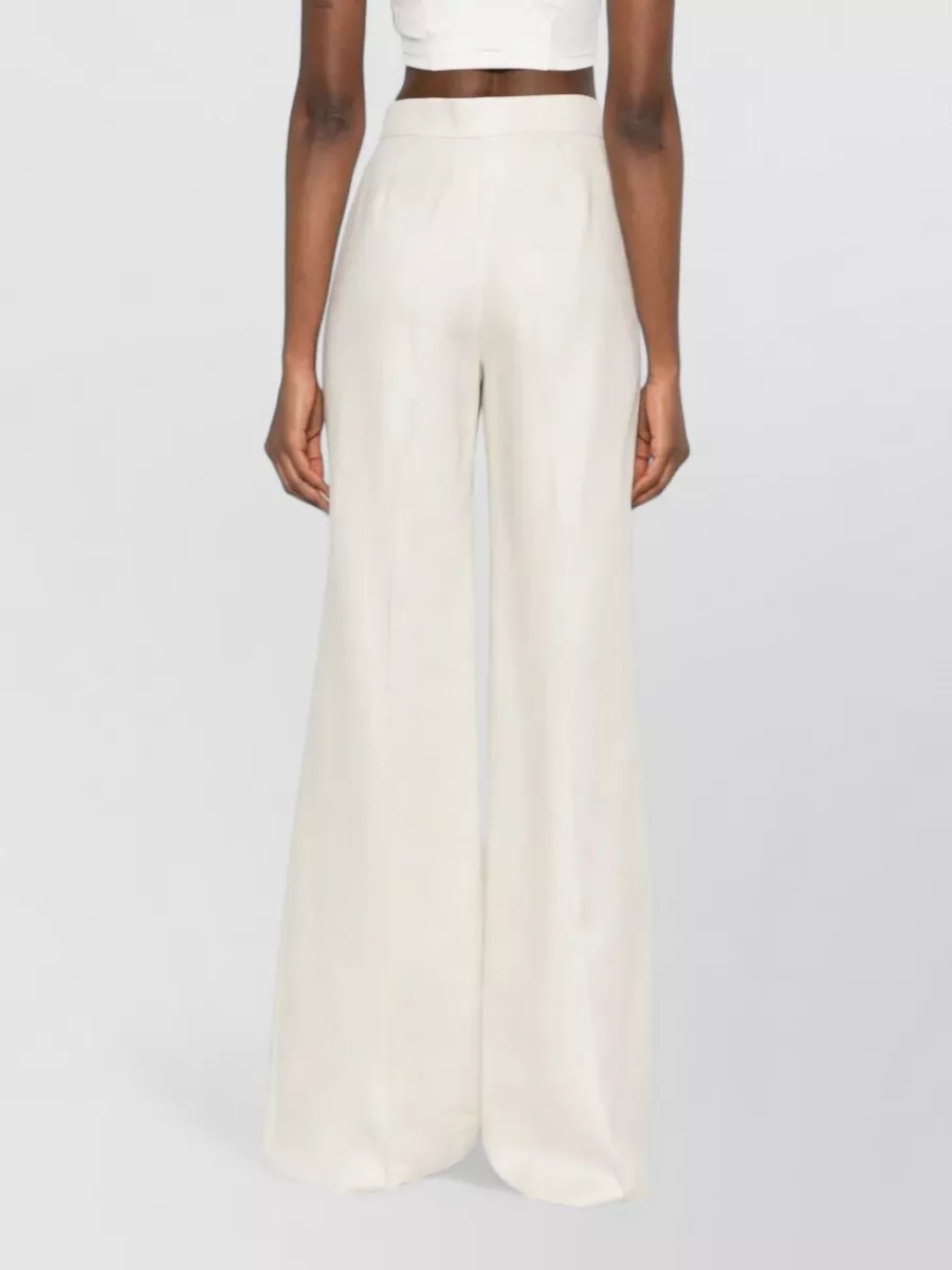 Max Mara Linen High-Rise Wide-Leg Trousers