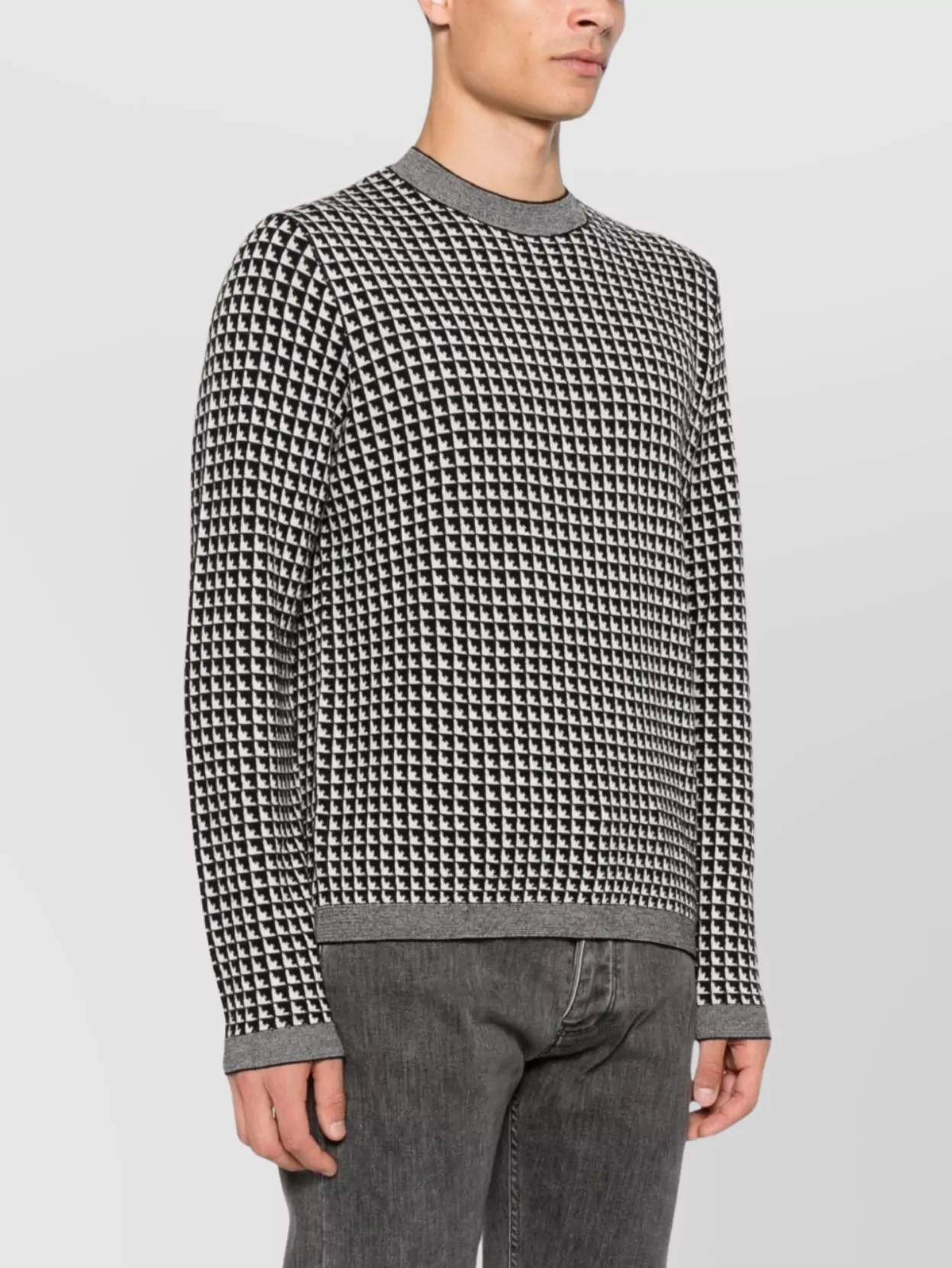 Emporio Armani Jumper Crewneck Wool Geometric Pattern