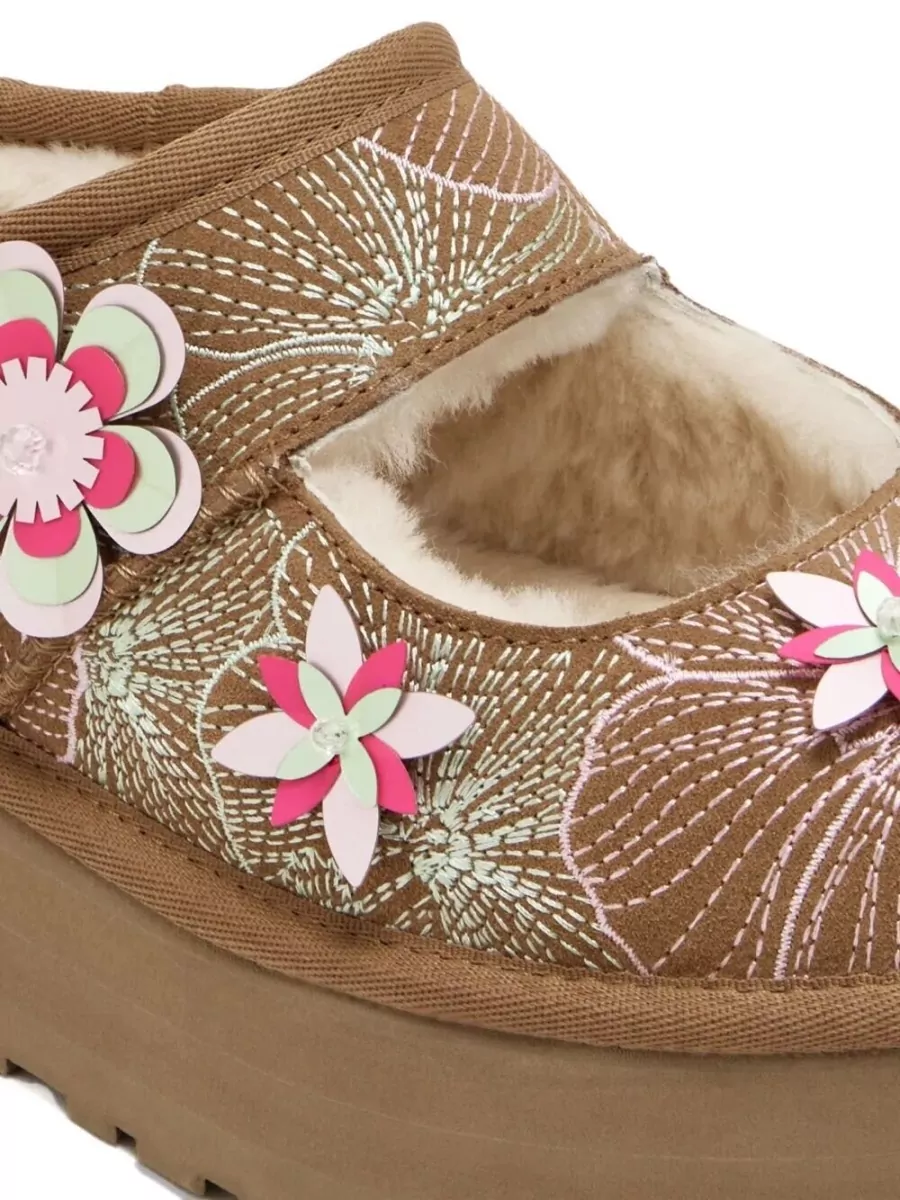 Ugg Suede Leather Mary Jane Slippers