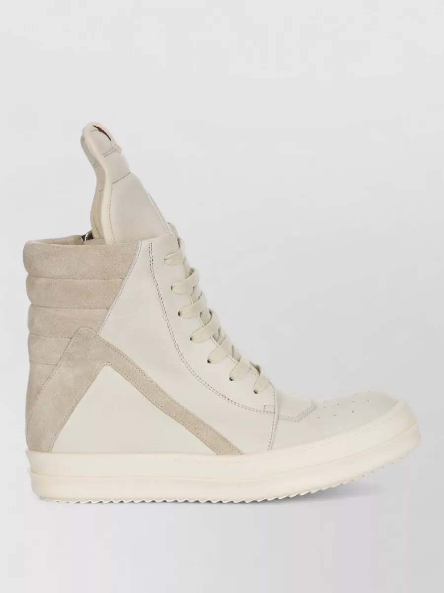 Rick Owens Leather High-Top Sneakers