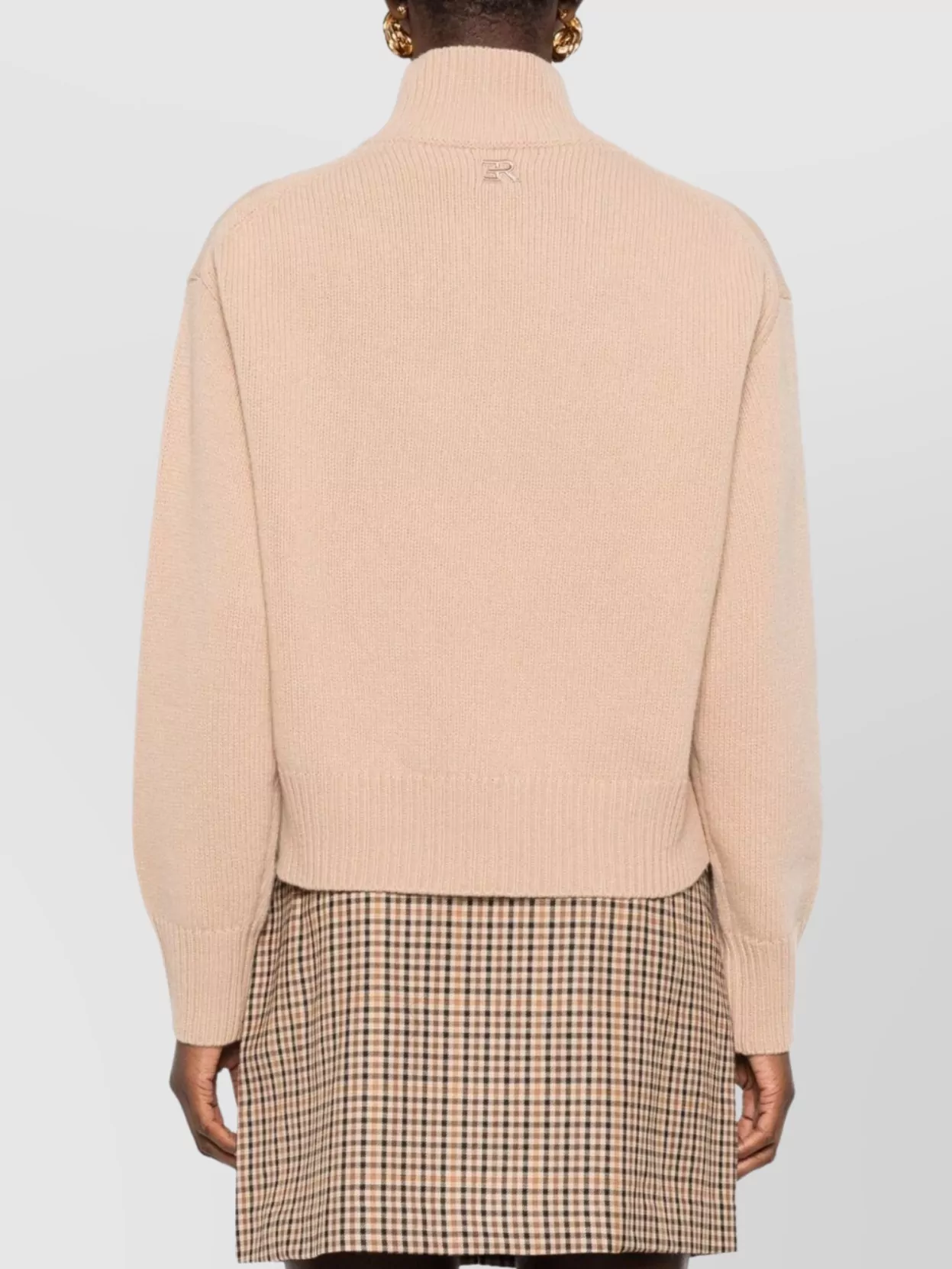 Ermanno Firenze Floral Ribbed Turtleneck Long Sleeve Knitwear
