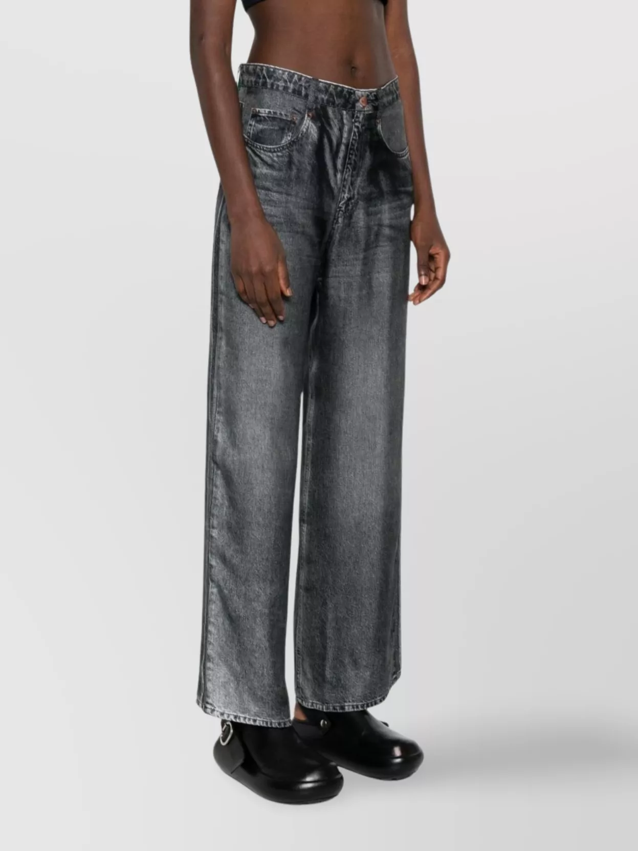 Pierre Louise Mascia Wide-Leg Silk Trousers With Faded Effect
