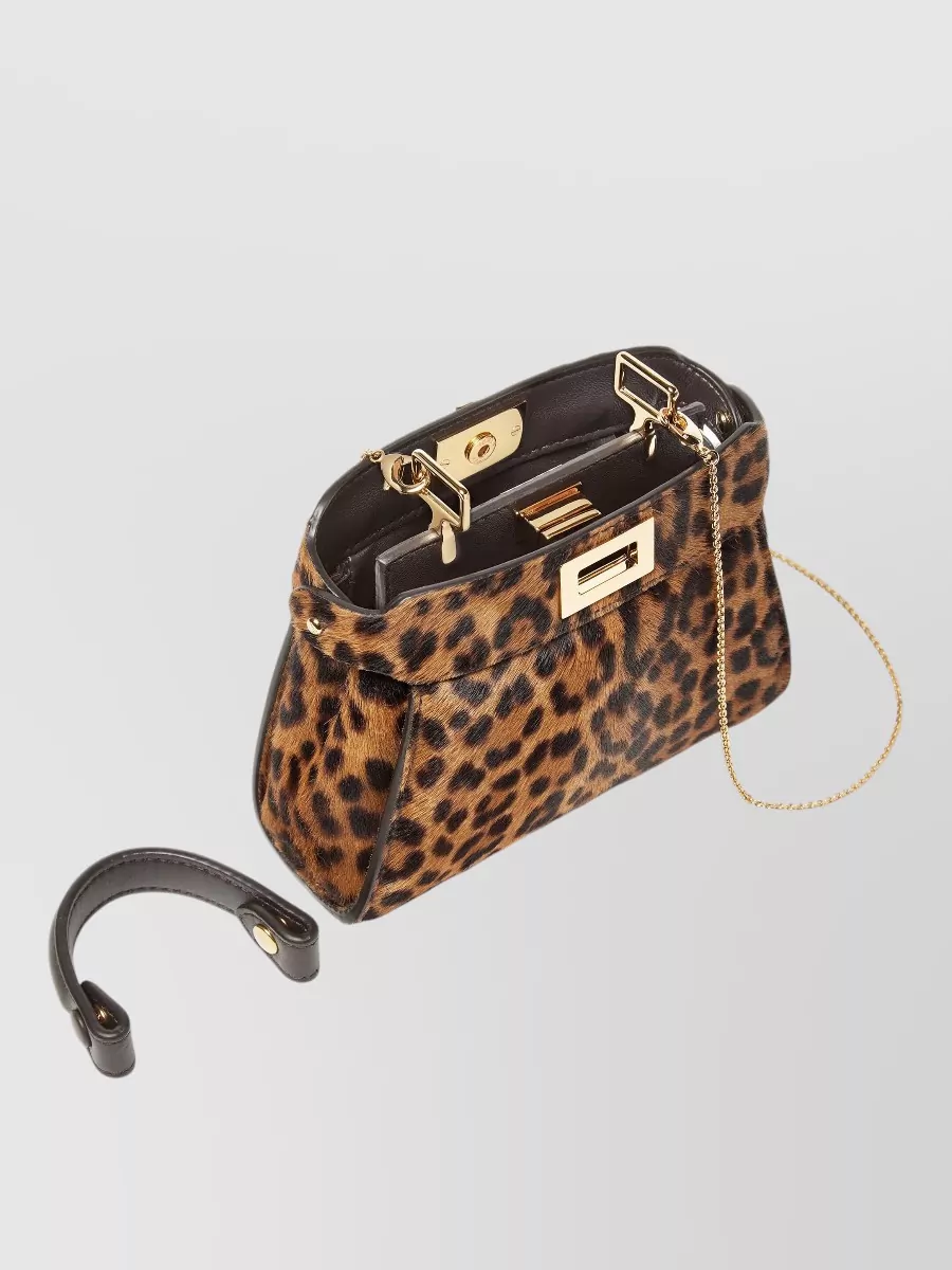 Fendi Nano Peekaboo Leather Shoulder Bag