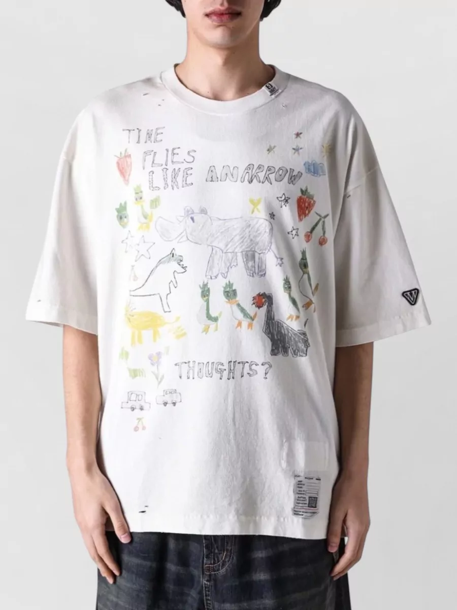 Maison Mihara Yasuhiro Kids Doodle Cotton T-Shirt