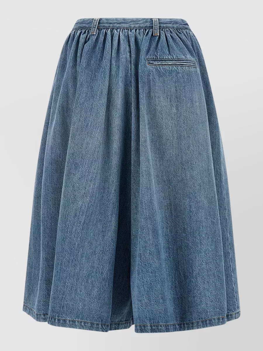 Mm6 Maison Margiela Denim Pleated Bermuda Shorts