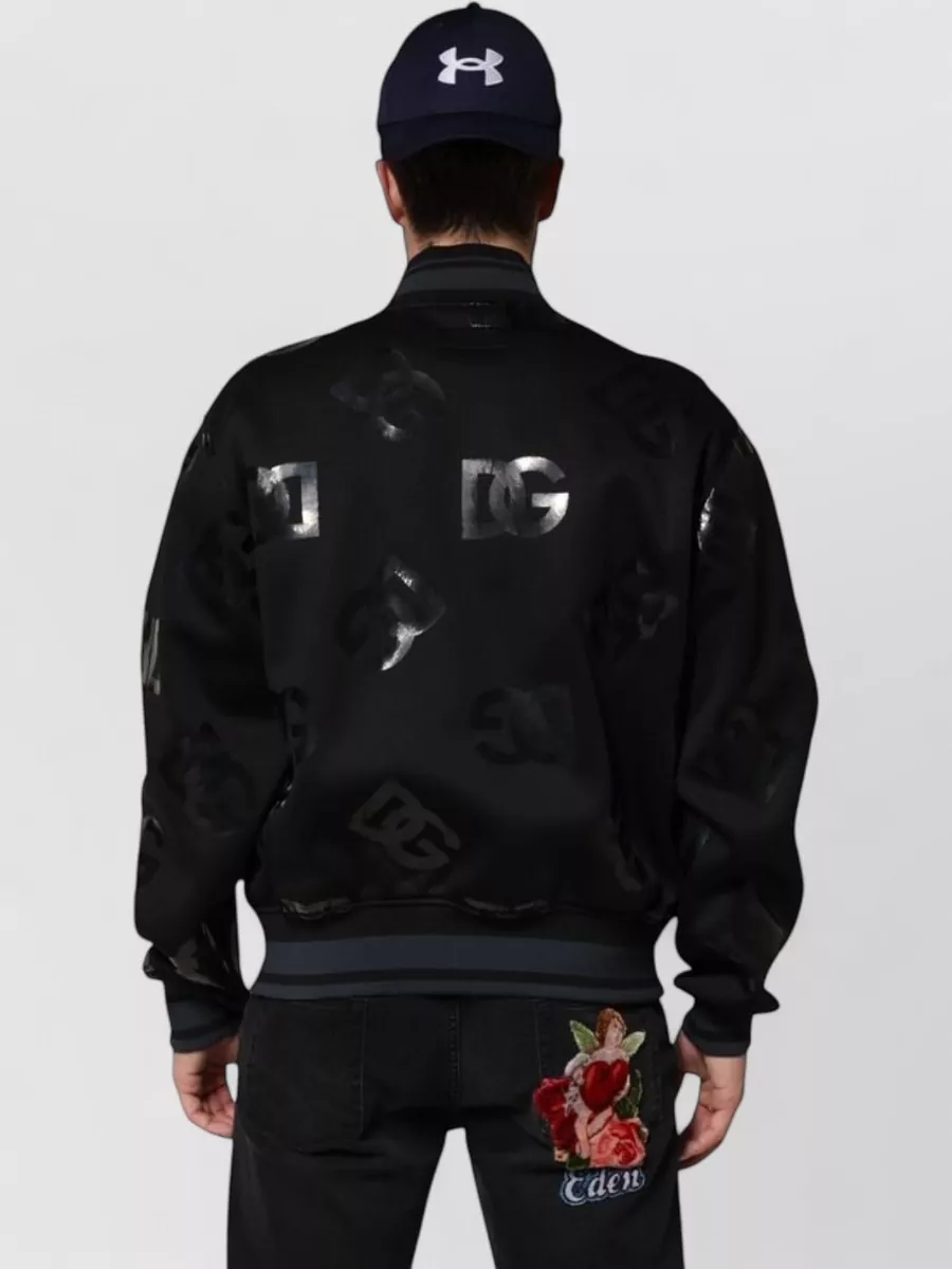 Dolce&Gabbana Cashmere Wool Logo-Print Bomber Jacket