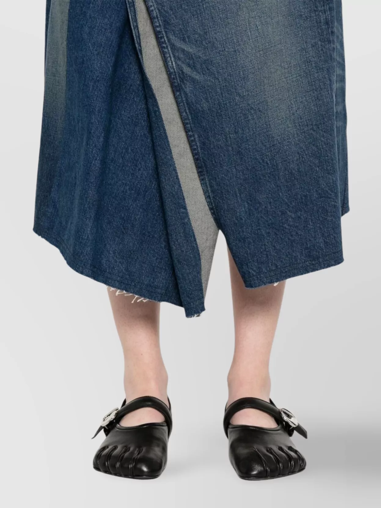 Junya Watanabe Denim Skirt Front Slit Asymmetric Hem