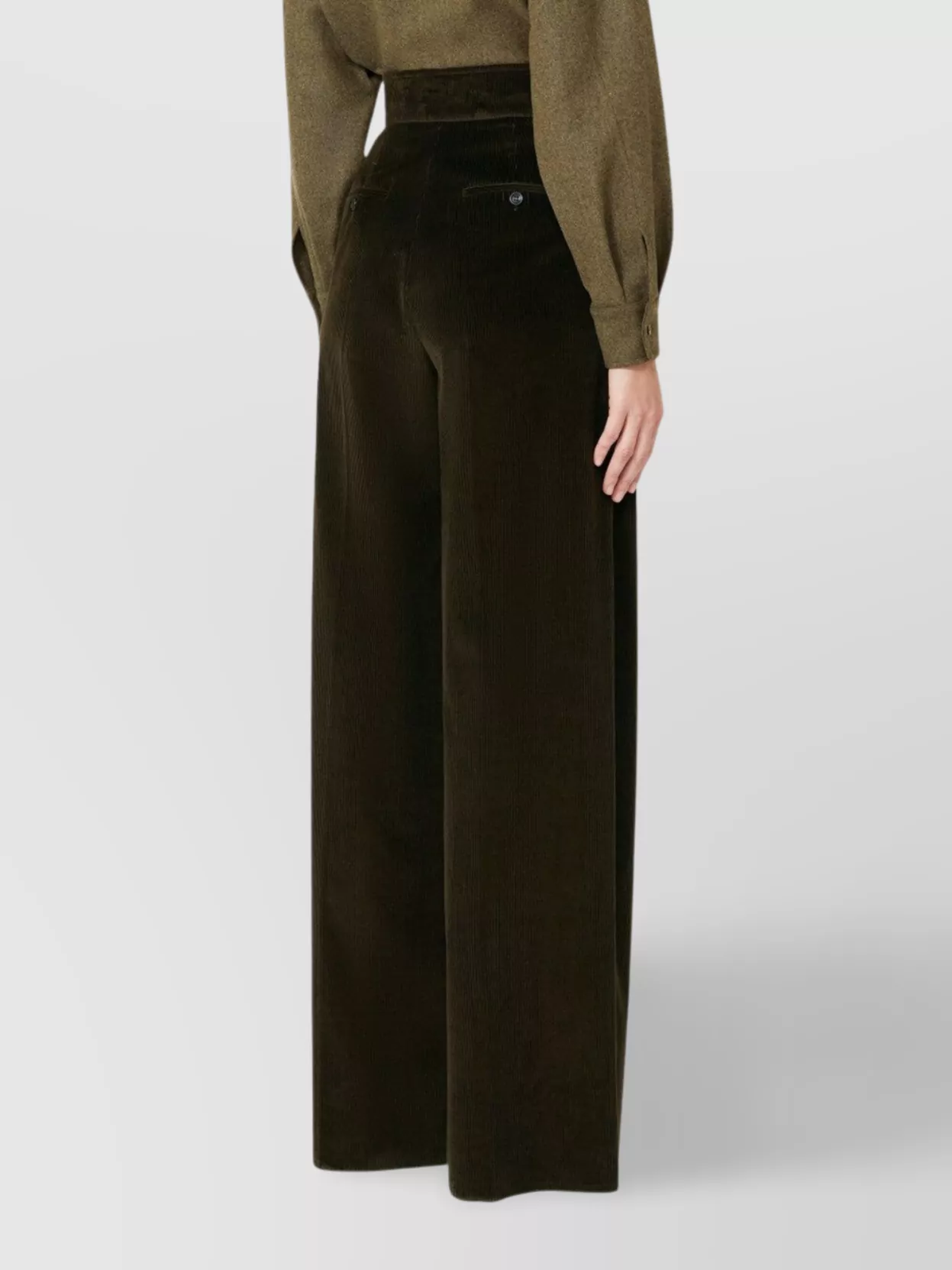 Max Mara High Waist Loose Fit Wide Leg Trousers In Black