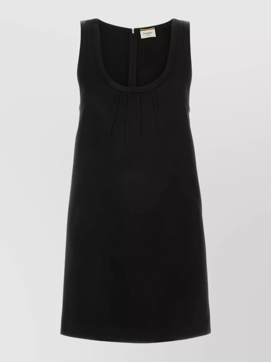 Saint Laurent Satin sleeveless mini shift dress