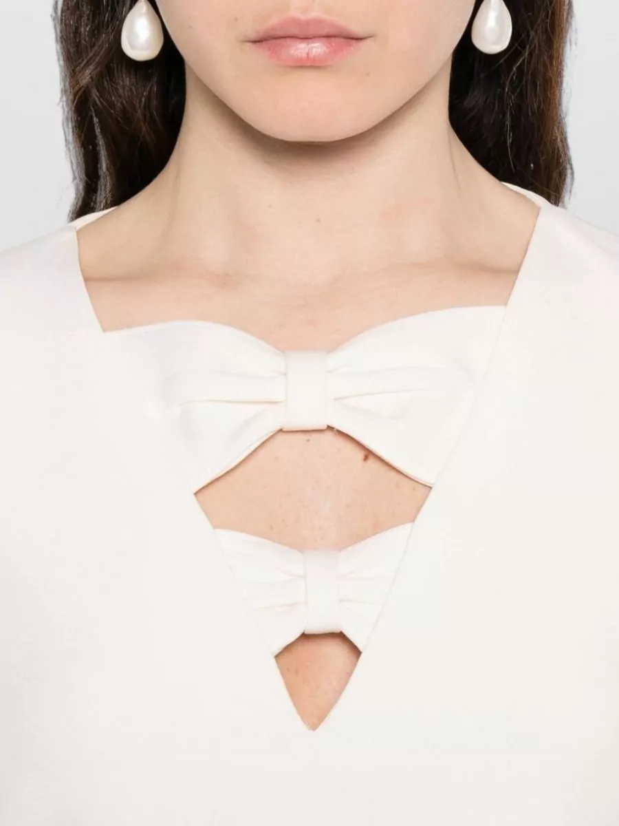 Valentino Wool Silk Blend Dress Short Sleeves