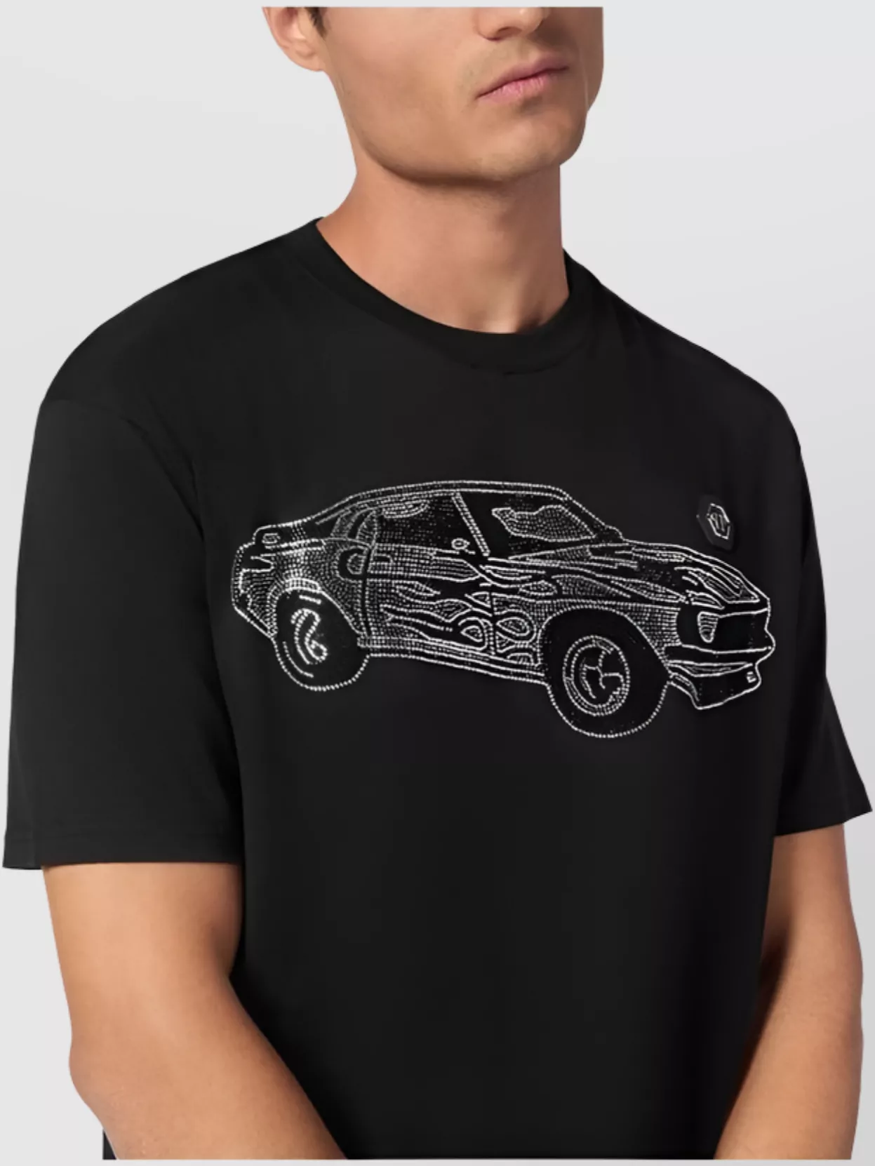 Philipp Plein Car Crew Neck Graphic Print Short Sleeves