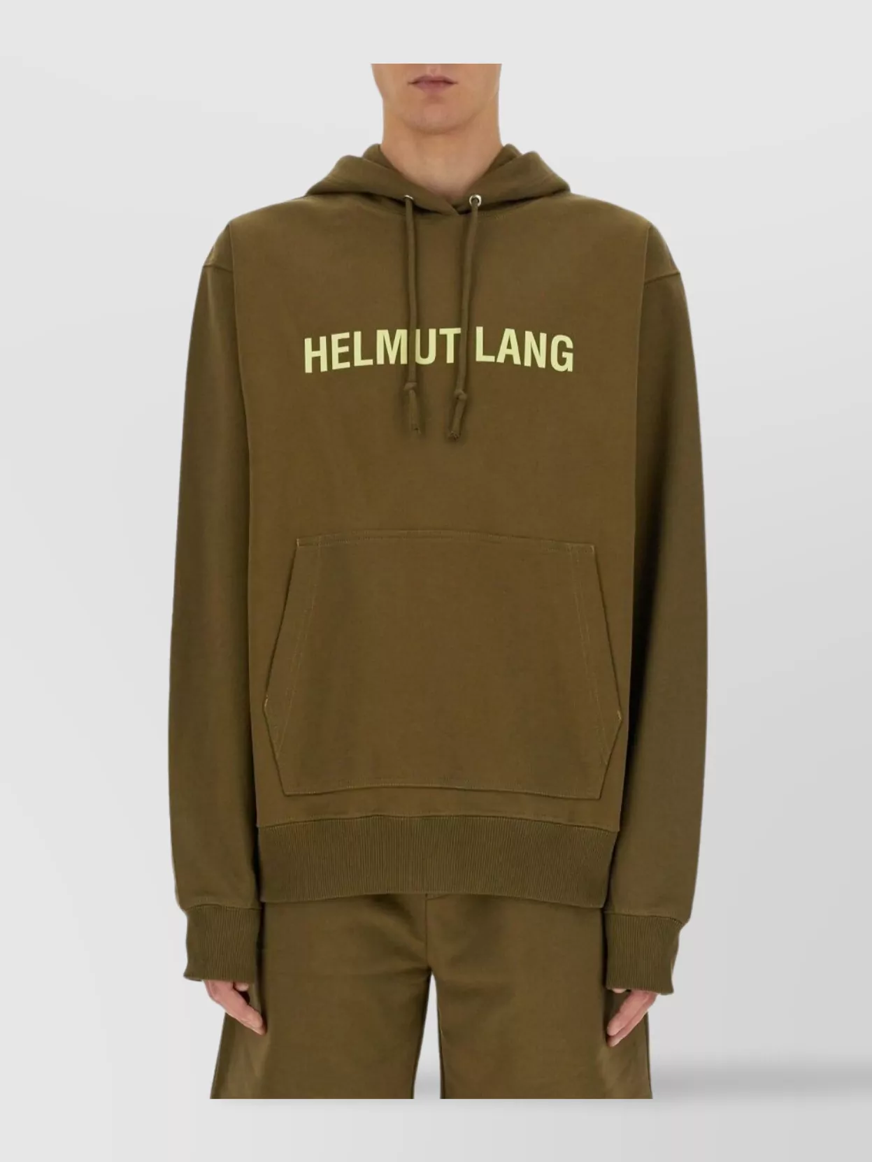 Helmut Lang Logo Hooded Sweatshirt Kangaroo Pocket