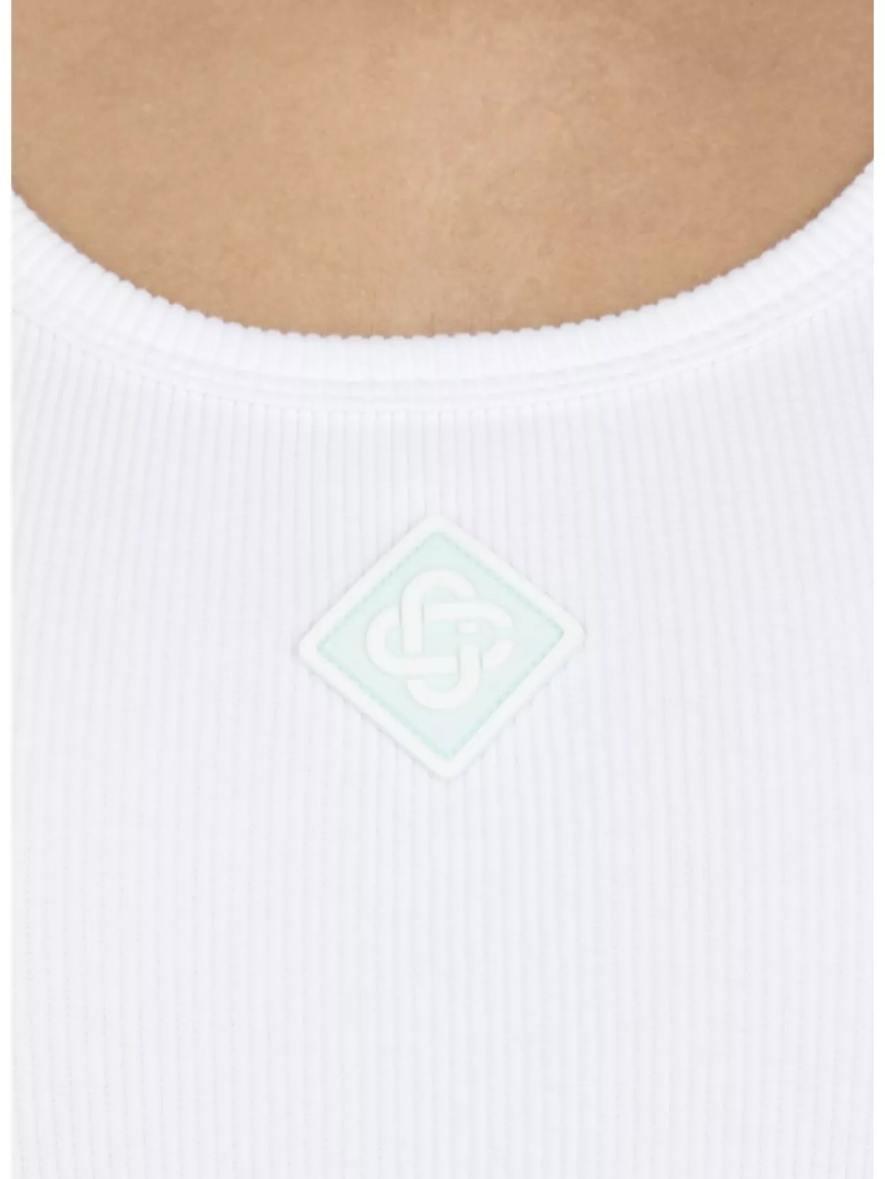 Casablanca Cotton Ribbed Logoed Patch Sleeveless Top