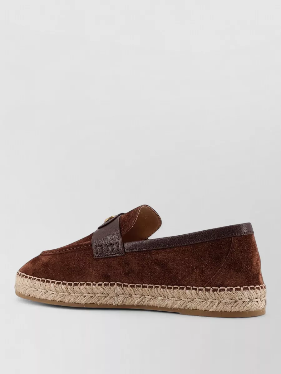 Valentino Garavani Loafers Espadrille Sole Round Toe Suede