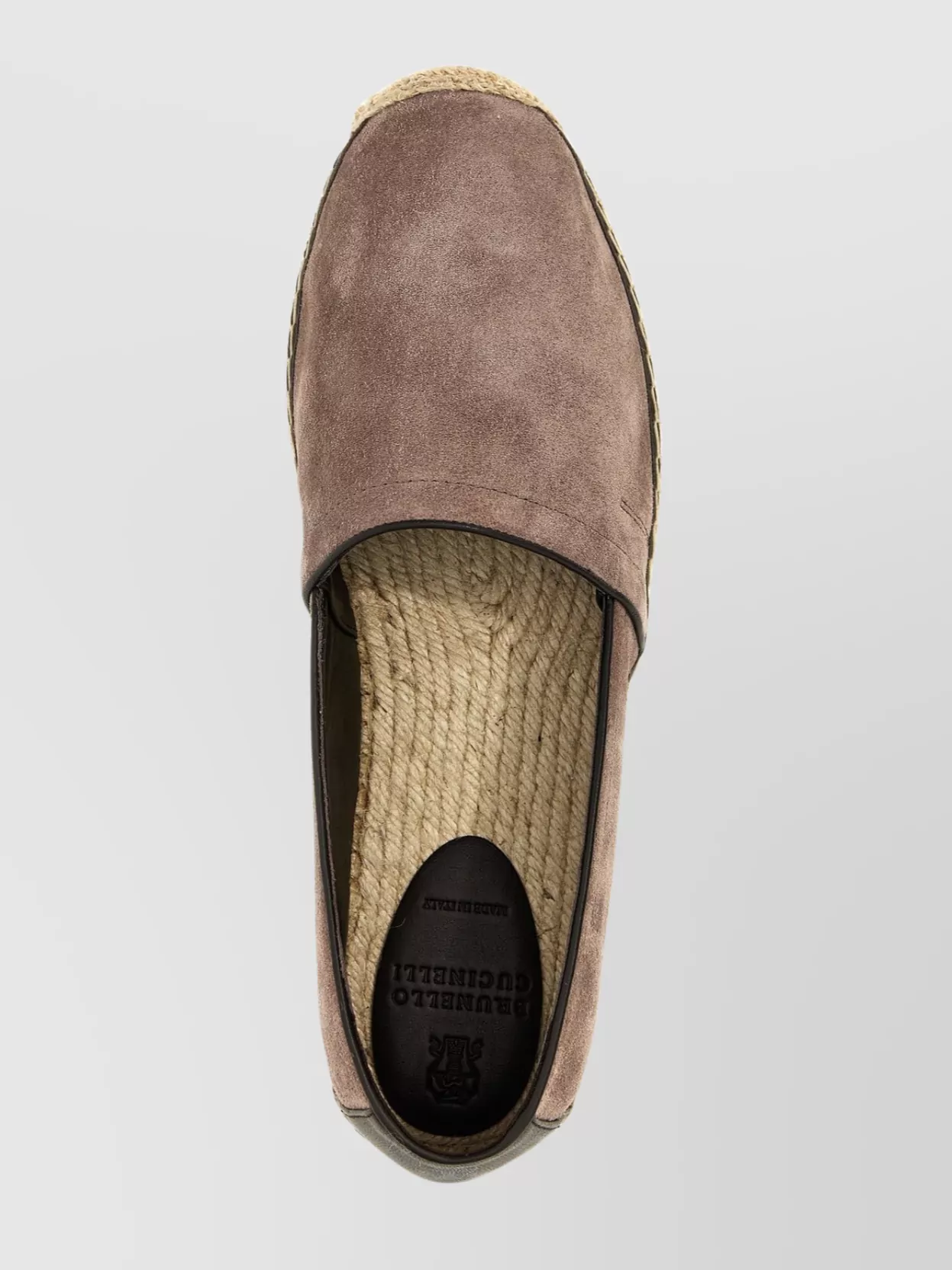 Brunello Cucinelli Round Toe Suede Espadrilles With Jute Sole
