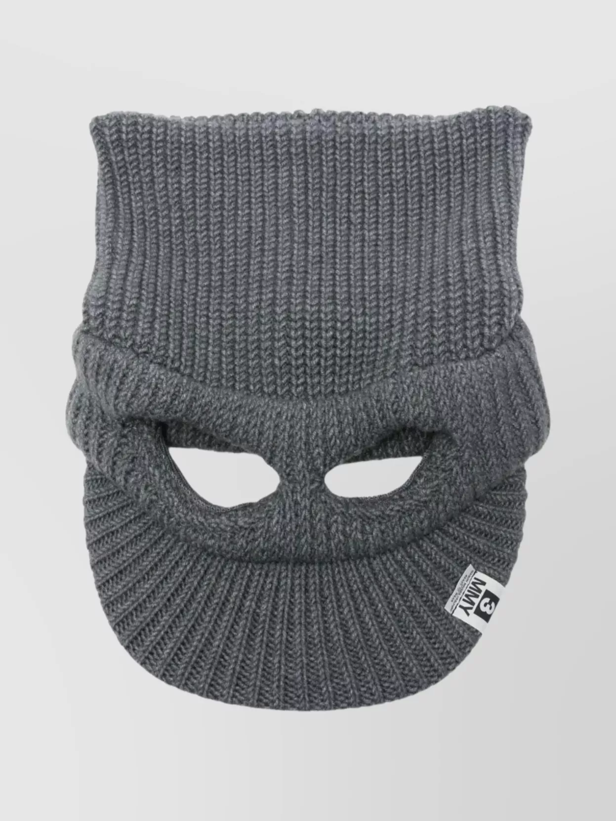 Miharayasuhiro Cat Ears Knit Cap With Folded Brim In Gray