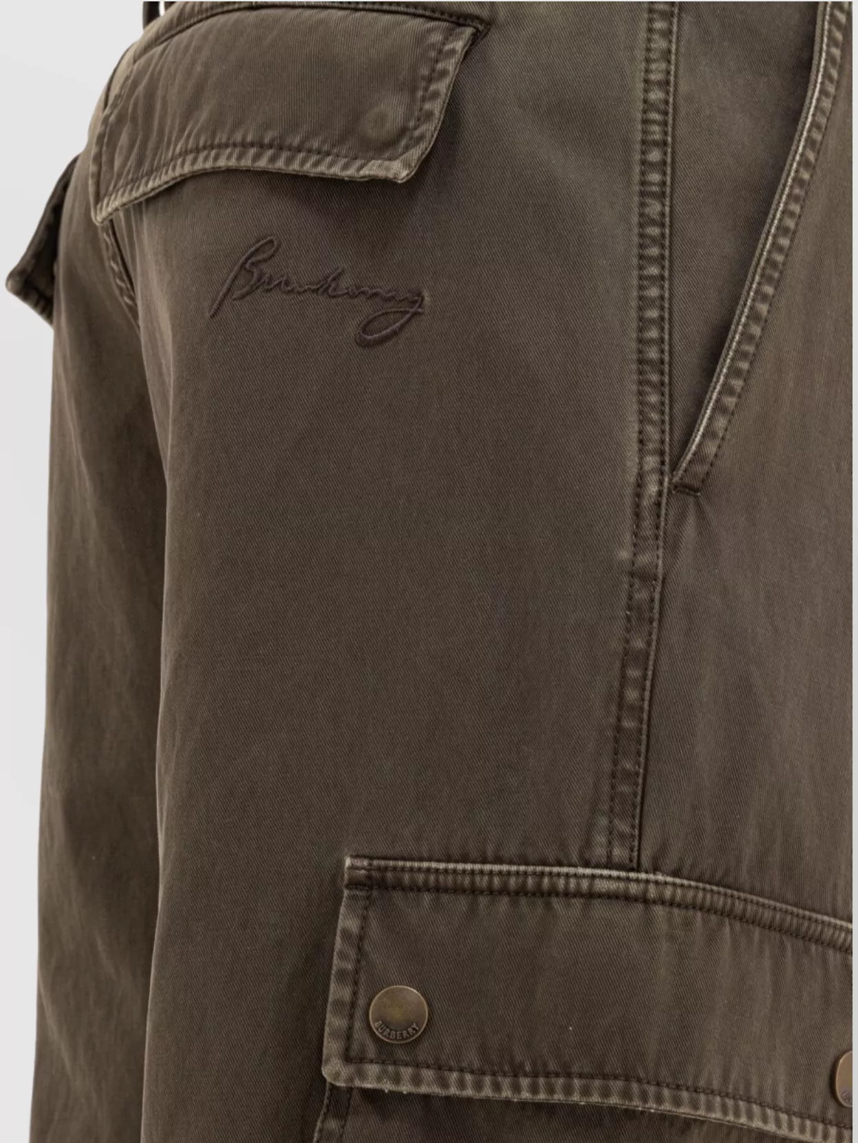 Burberry Cargo Trousers With Belt Loops And Stitch Detailing