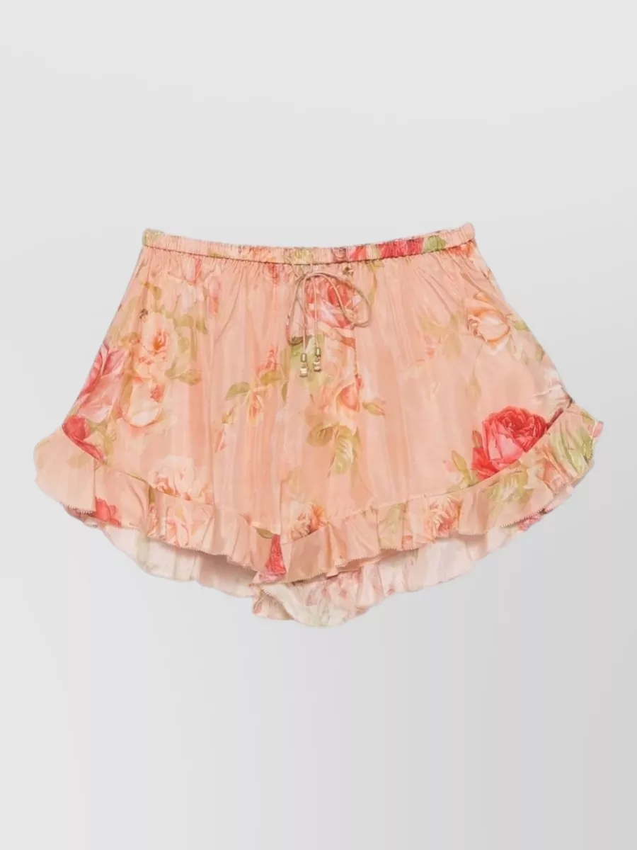 Zimmermann Silk Floral-Print Ruffled Pyjama Shorts